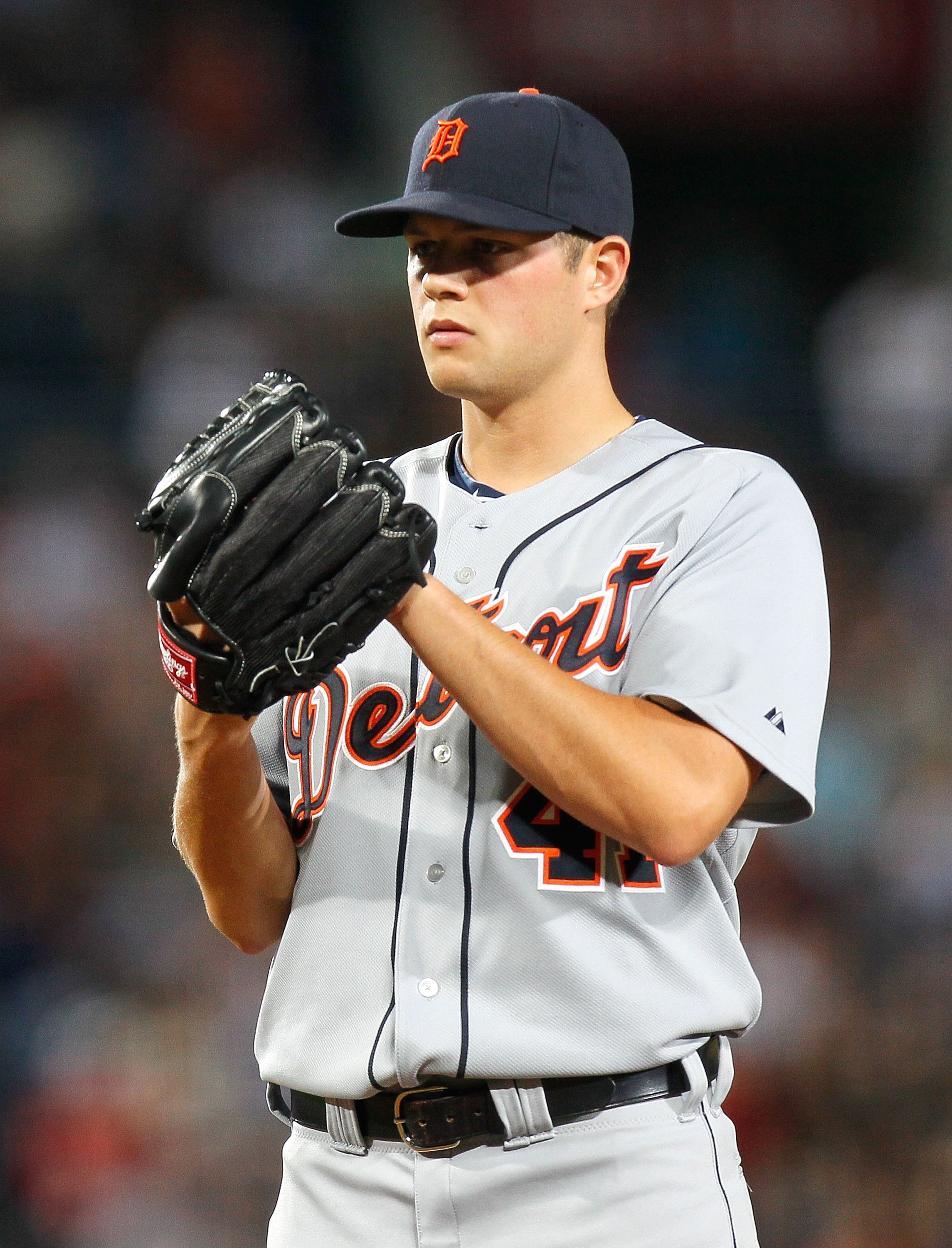 ATLANTA - JUNE 25:  Pitcher Andy Oliver #41 of the Detroit Tigers against the Atlanta Braves at Turner Field on June 25, 2010 in Atlanta, Georgia.  (Photo by Kevin C. Cox/Getty Images)