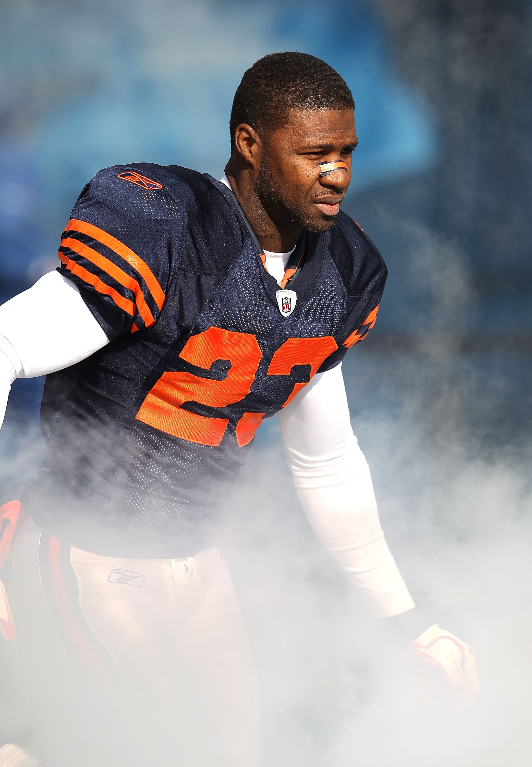 CHICAGO - NOVEMBER 14: Devin Hester #23 of the Chicago Bears runs through smoke during player introductions before a game against the Minnesota Vikings at Soldier Field on November 14, 2010 in Chicago, Illinois. The Bears defeated the Vikings 27-13. (Phot