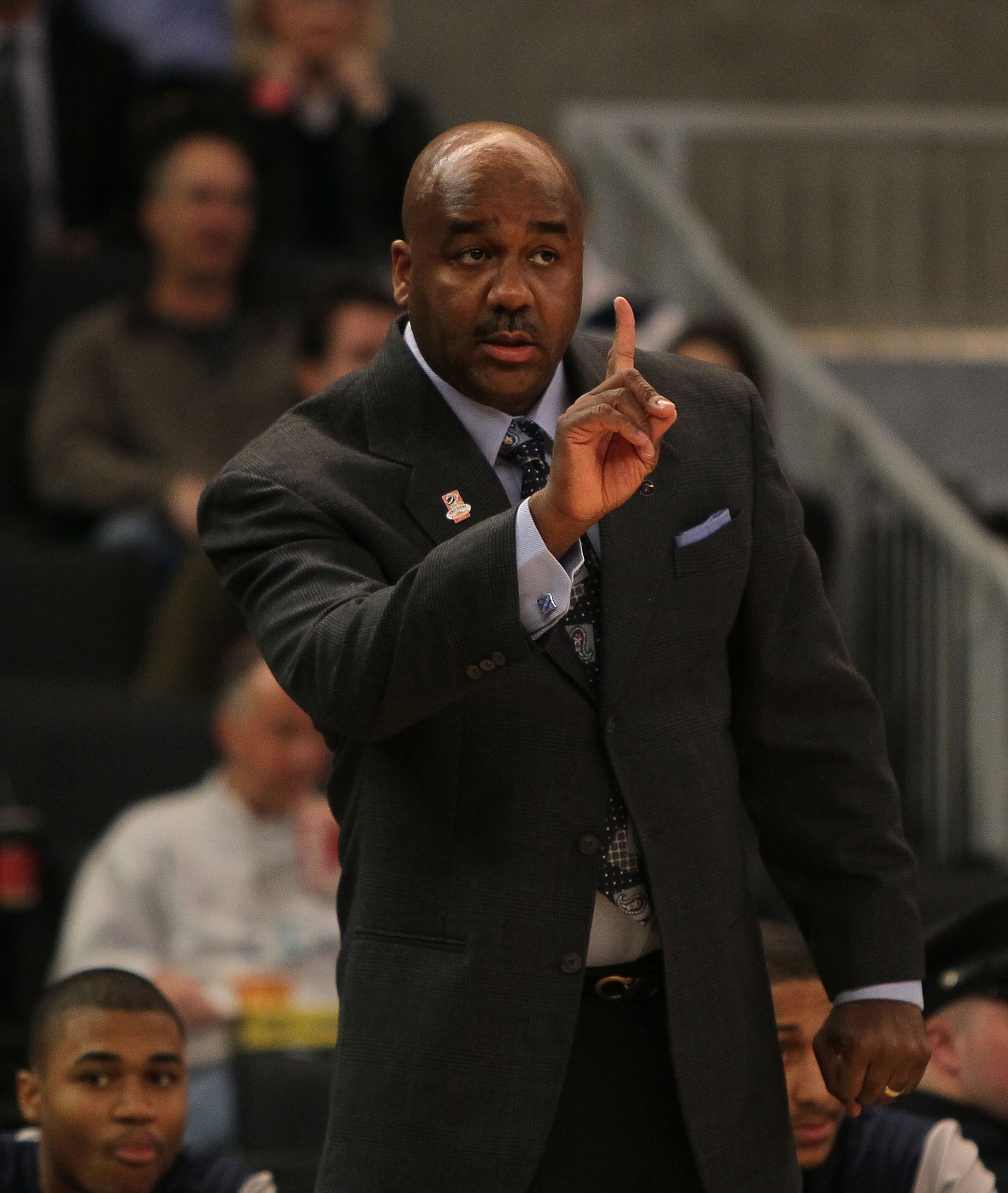 PROVIDENCE, RI - MARCH 18:  Coach John Thompson of the Georgetown Hoyas reacts during a game against the Ohio Bobcats during the first round of the 2010 NCAA men's basketball tournament at Dunkin' Donuts Center on March 18, 2010 in Providence, Rhode Islan