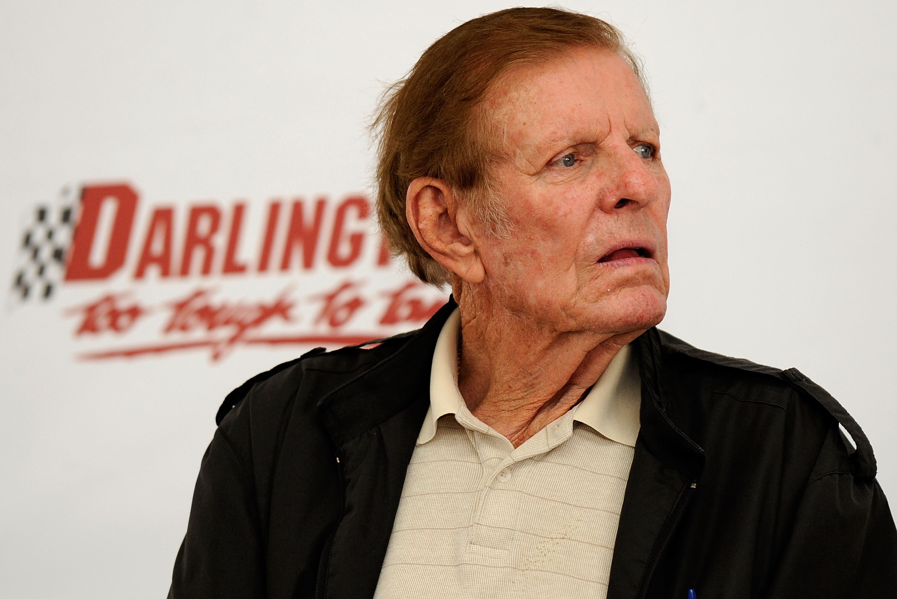 DARLINGTON, SC - SEPTEMBER 26:  NASCAR legend Bud Moore does a Q&A for fans during the Darlington Historic Racing Festival on September 26, 2009 at Darlington Raceway in Darlington, South Carolina.  (Photo by Rusty Jarrett/Getty Images)