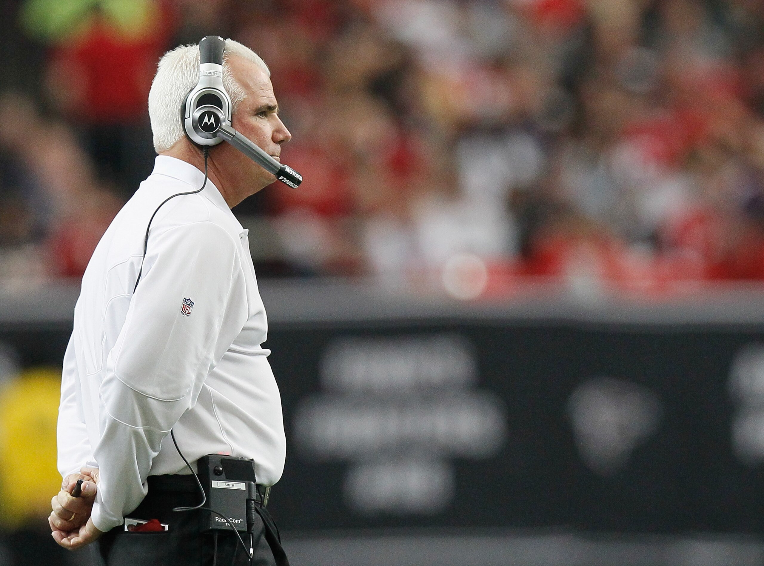 ATLANTA - NOVEMBER 07:  Head coach Mike Smith of the Atlanta Falcons against the Tampa Bay Buccaneers at Georgia Dome on November 7, 2010 in Atlanta, Georgia.  (Photo by Kevin C. Cox/Getty Images)