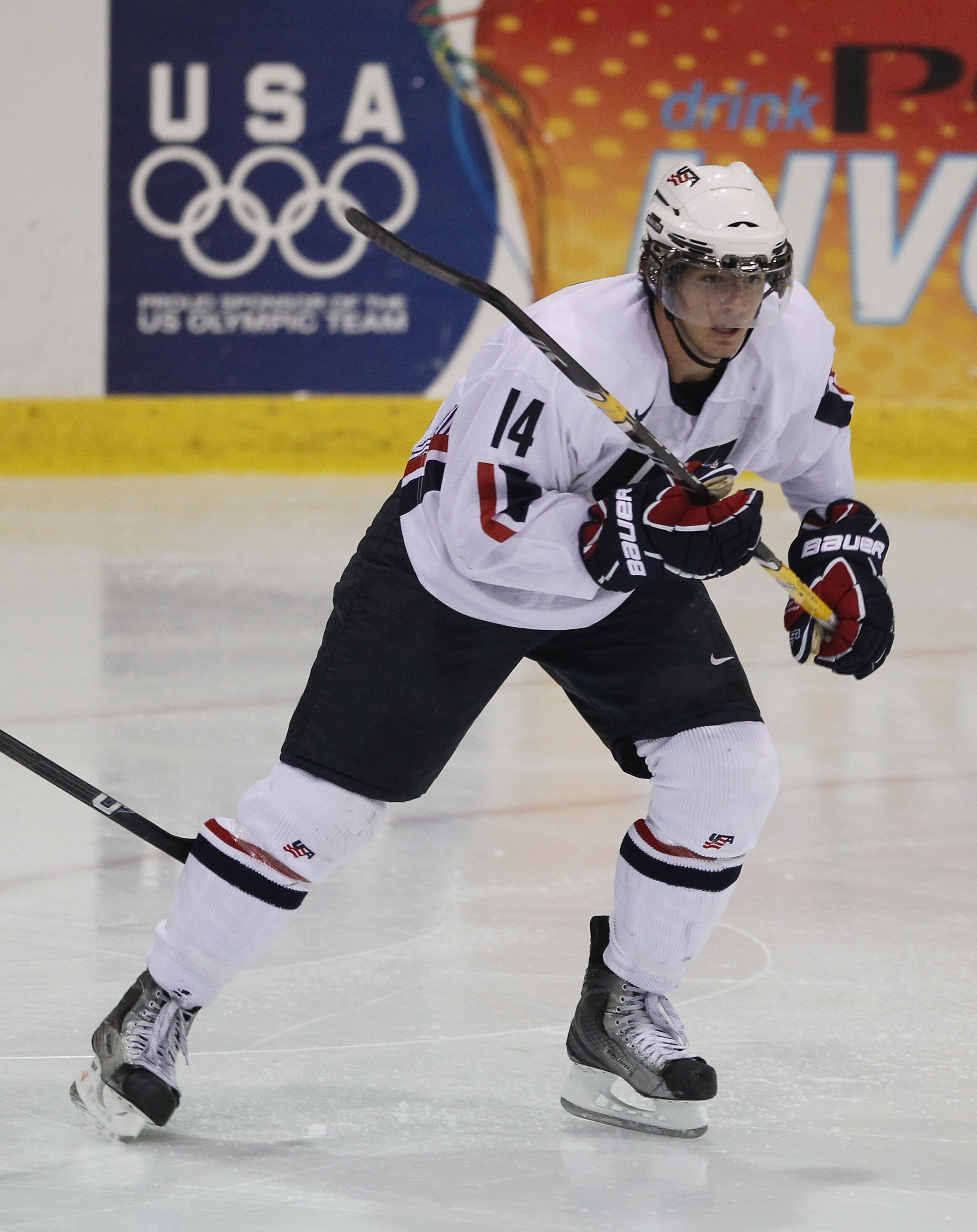 LAKE PLACID, NY - AUGUST 04: John Ramage #14 of Team USA skates against Team Finland at the USA Hockey National Evaluation Camp on August 4, 2010 in Lake Placid, New York. The USA defeated Finland 6-3.  (Photo by Bruce Bennett/Getty Images)