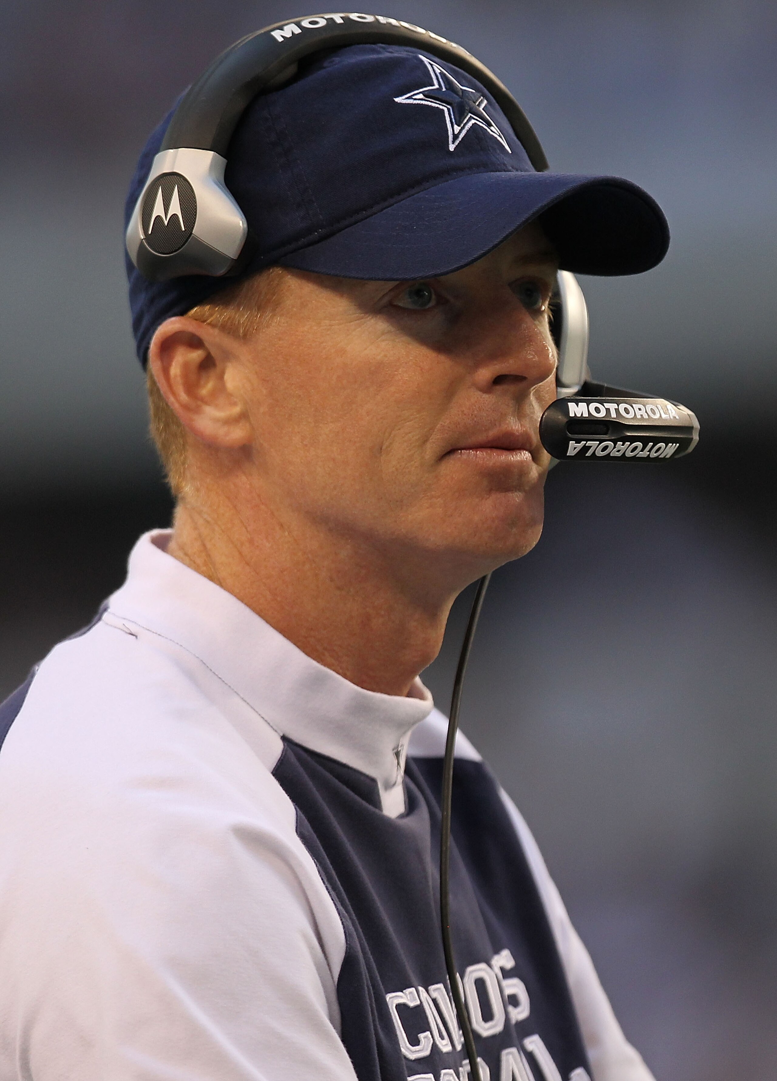 ARLINGTON, TX - DECEMBER 19:  Interim head coach Jason Garrett of the Dallas Cowboys during a game against the Washington Redskins at Cowboys Stadium on December 19, 2010 in Arlington, Texas.  (Photo by Ronald Martinez/Getty Images)
