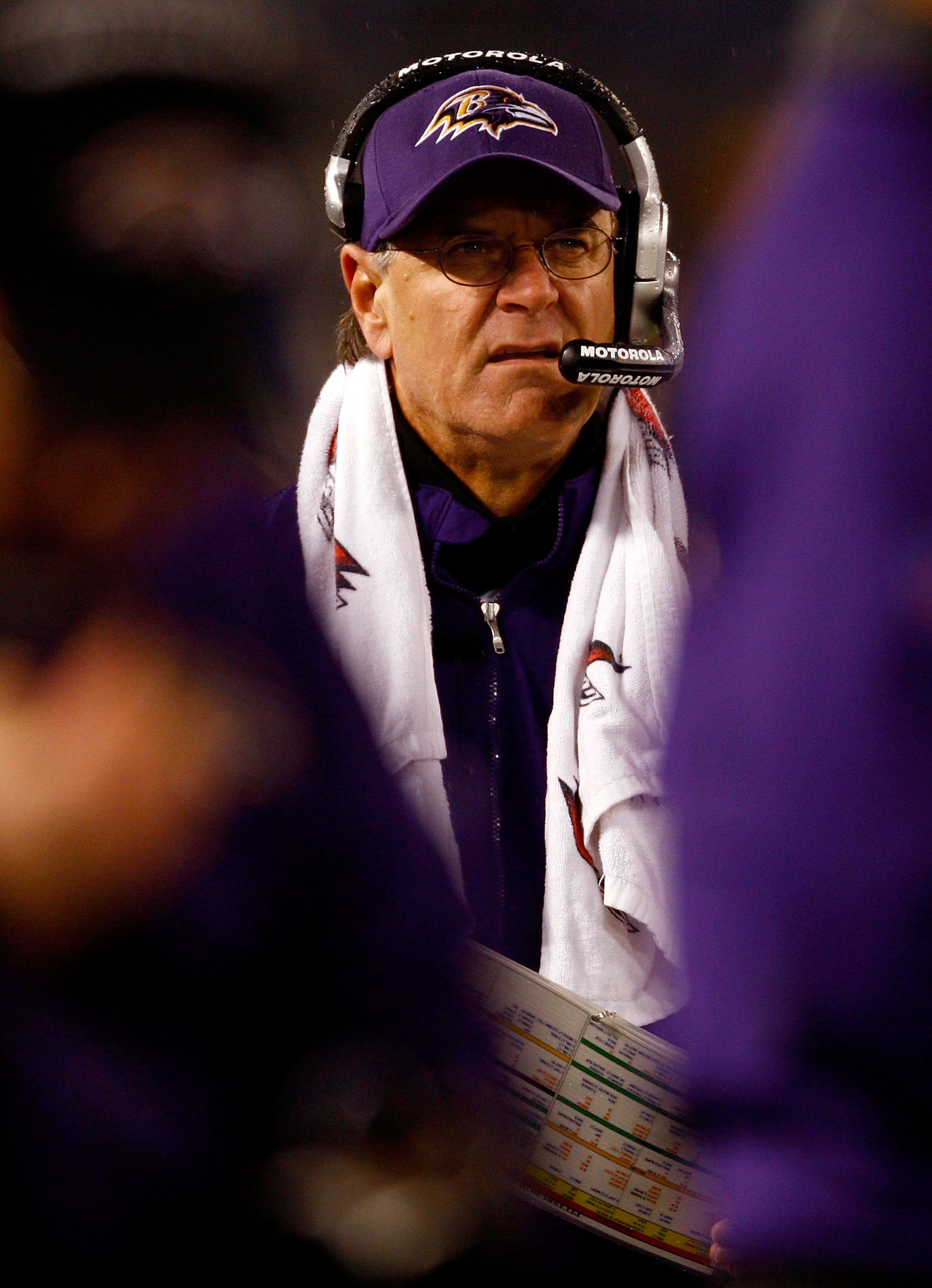 BALTIMORE - DECEMBER 30:  Head coach Brian Billick of the Baltimore Ravens watches the action during the game against the Pittsburgh Steelers at M&T Bank Stadium December 30, 2007 in Baltimore, Maryland.  (Photo by Jamie Squire/Getty Images)