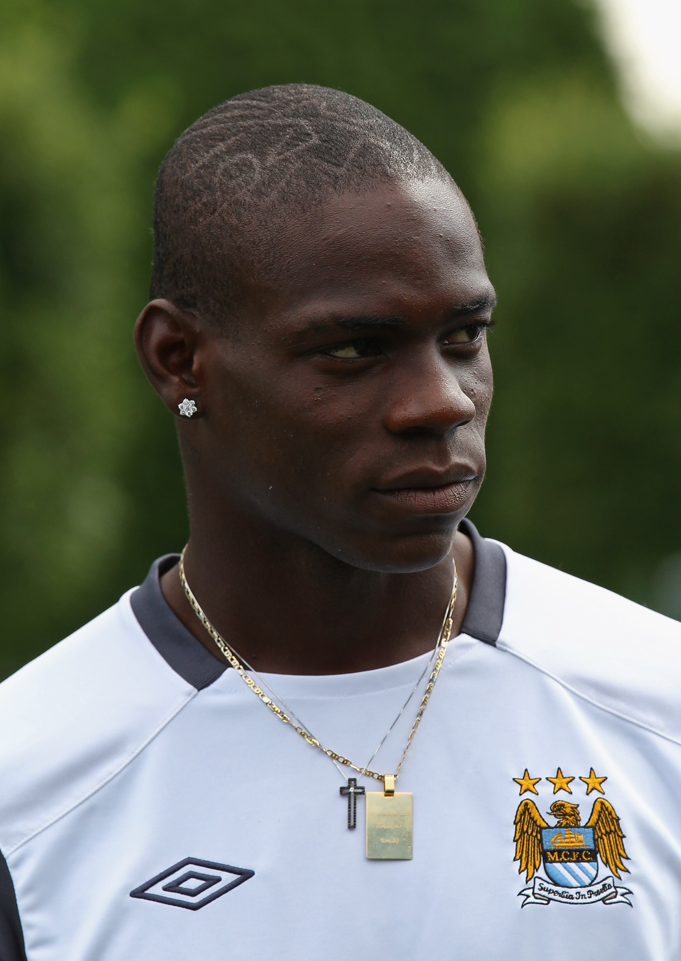 MANCHESTER, ENGLAND - AUGUST 17:  Mario Balotelli of Manchester City faces the media at the Carrington Training Complex on August 17, 2010 in Manchester, England.  (Photo by Alex Livesey/Getty Images)