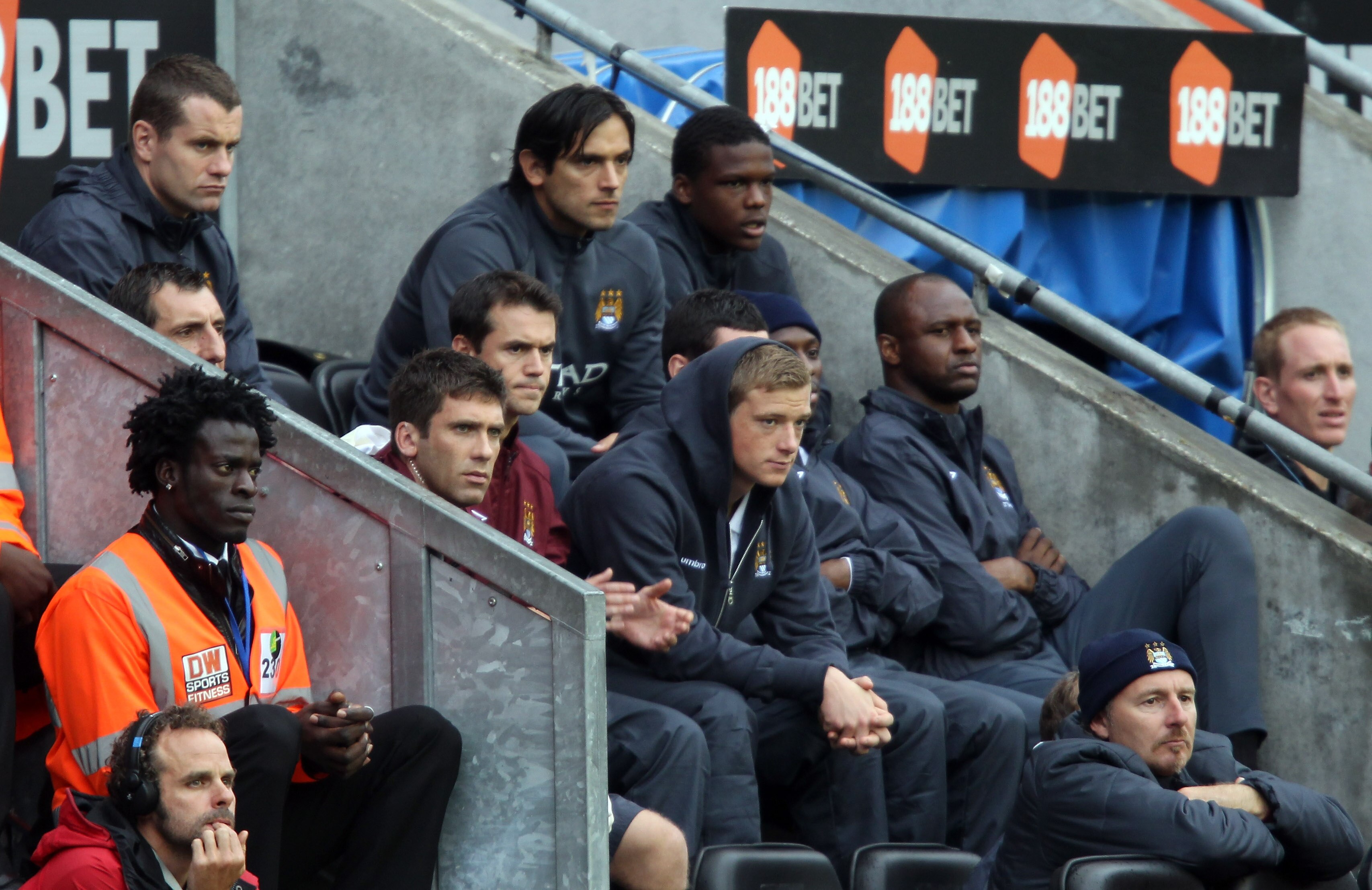 WIGAN, ENGLAND - SEPTEMBER 19:  Shay Given of Mancgester on the bench during the Barclays Premiership match between Wigan Athletic and Manchester City at the DW Stadium on September 19, 2010 in Wigan, England.  (Photo by Ross Kinnaird/Getty Images)