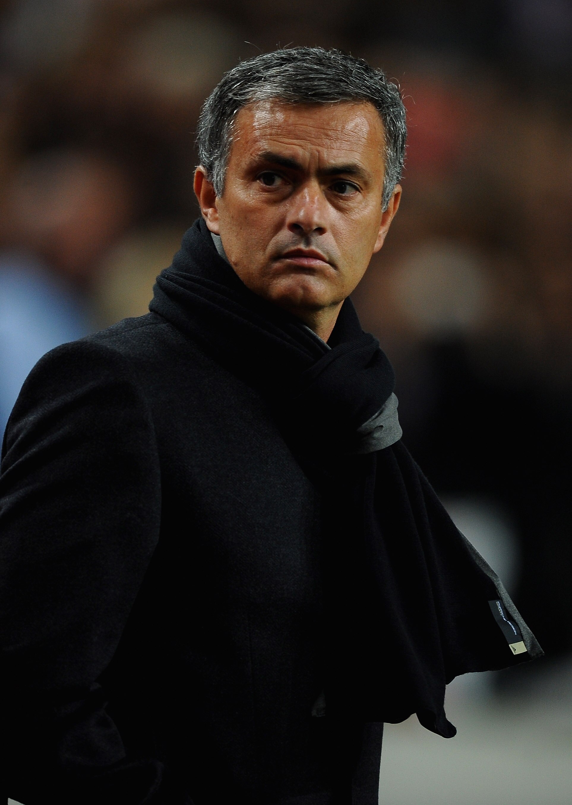 AMSTERDAM, NETHERLANDS - NOVEMBER 23: Jose Mourinho of Real Madrid looks on during the UEFA Champions League Group G match between AFC Ajax and Real Madrid at the Ajax Arena on November 23, 2010 in Amsterdam, Netherlands.  (Photo by Laurence Griffiths/Get