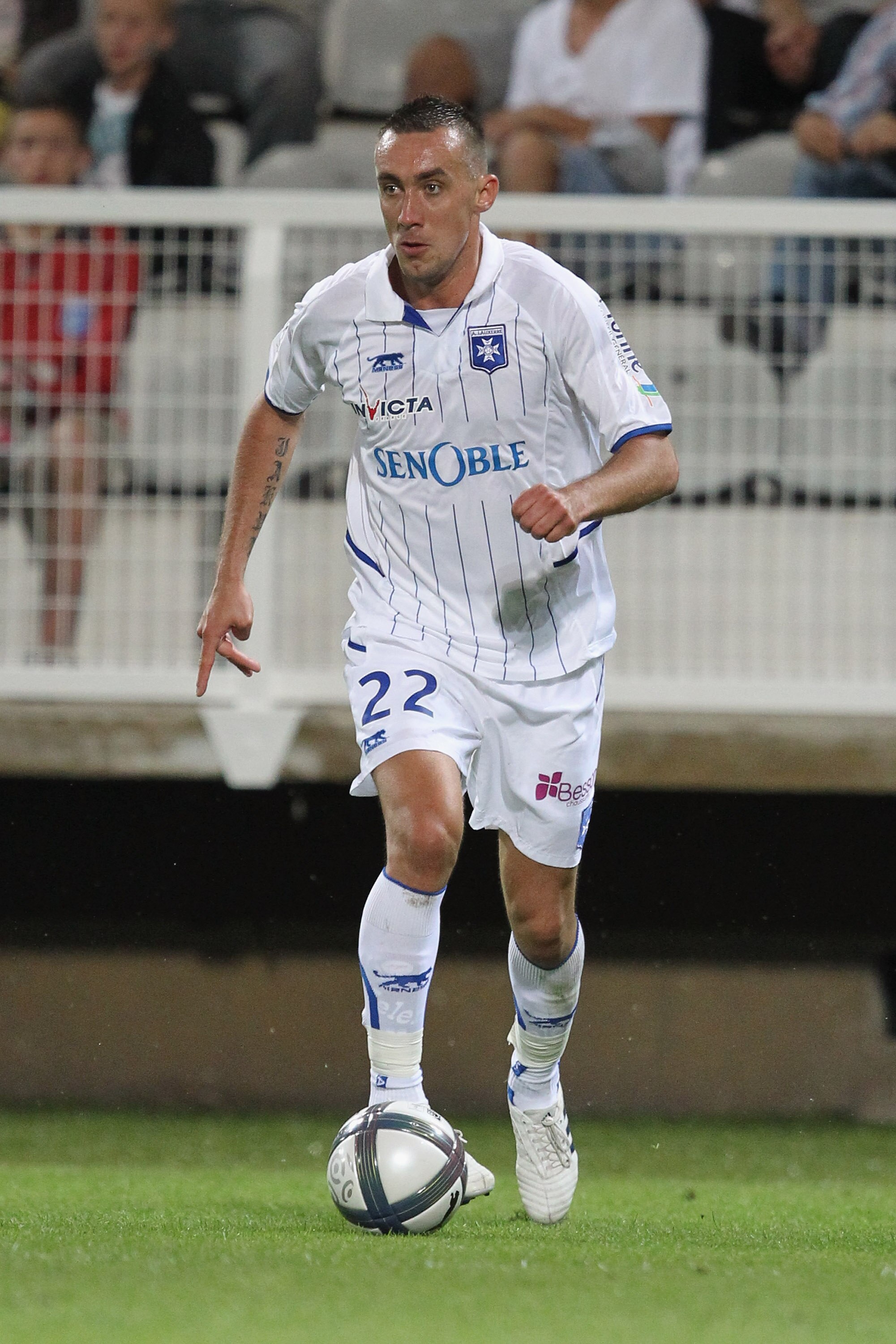 AUXERRE, FRANCE - AUGUST 07:  Ireneusz Jelen of Auxerre in action during the Ligue 1 match between Auxerre and Lorient at Abbe-Deschamp Stadium on August 7, 2010 in Auxerre, France.  (Photo by Julien M. Hekimian/Getty Images)