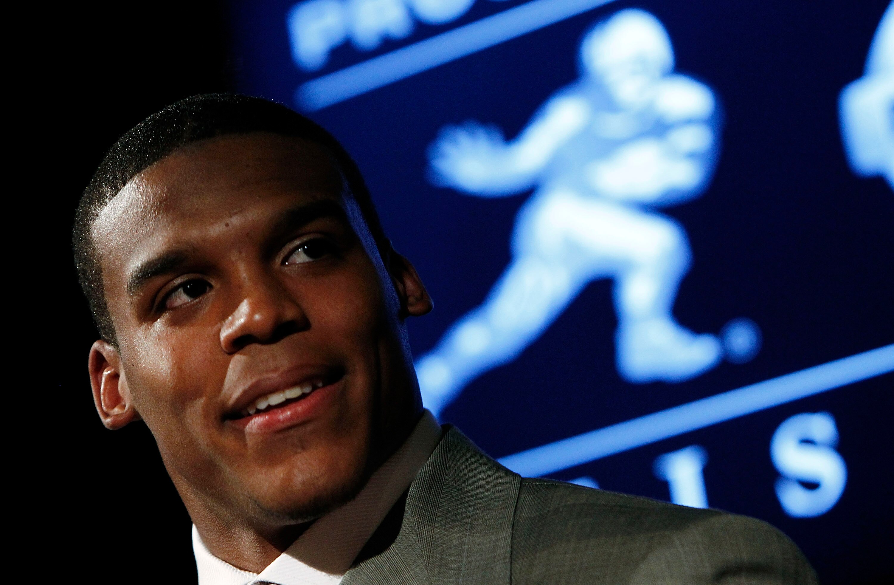 NEW YORK - DECEMBER 11:  2010 Heisman Trophy candidate Cam Newton of the Auburn University Tigers speaks at a press conference at The New York Marriott Marquis on December 11, 2010 in New York City. (Photo by Jeff Zelevansky/Getty Images)
