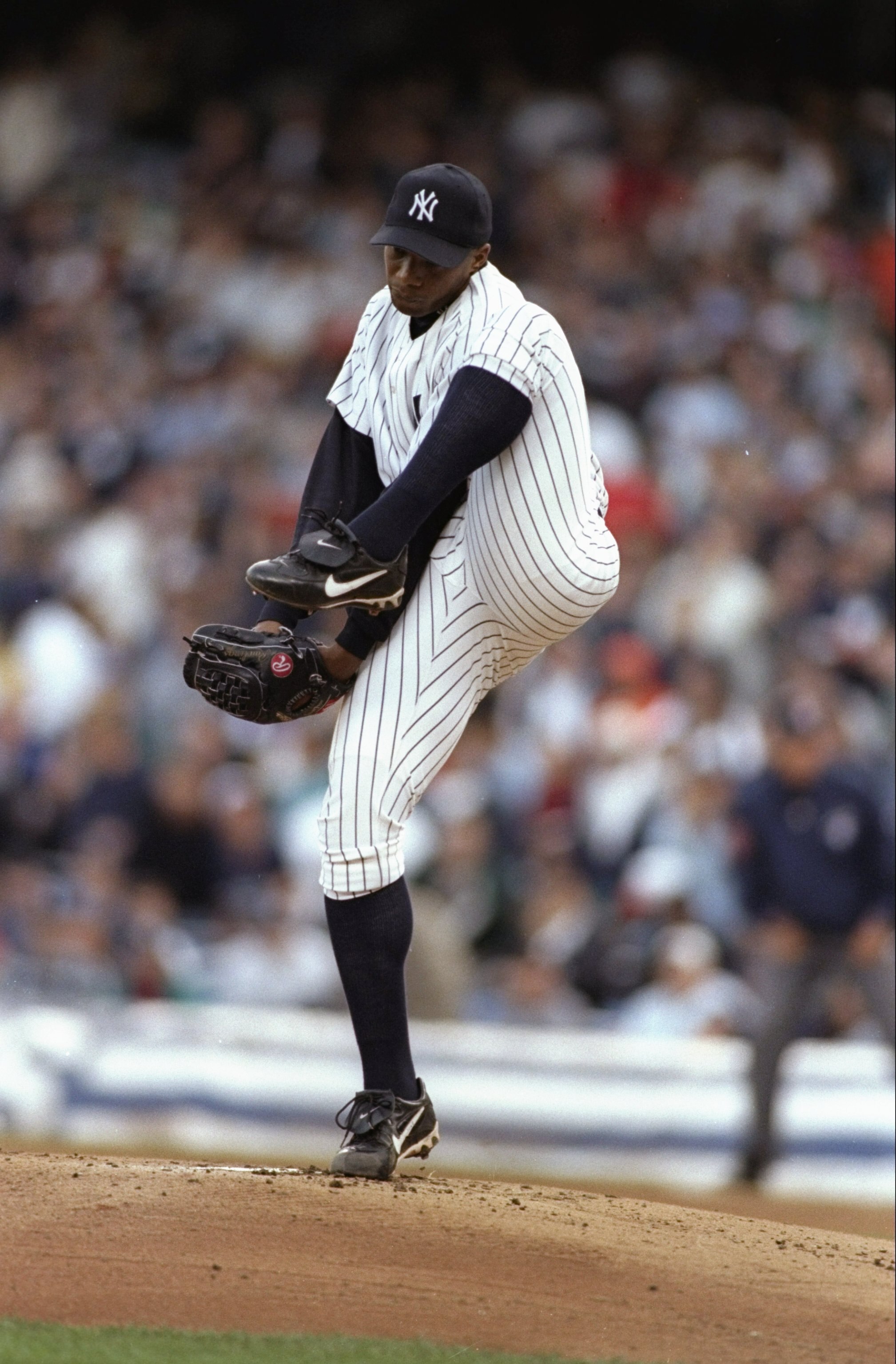 3 Jun 1998:  #26 Orlando ''El Duque'' Hernandez of the New York Yankees in action during a game against the Tampa Bay Devil Rays at the Yankee Stadium in the Bronx, New York. The Yankees defeated the Devil Rays 7-1. Mandatory Credit: Al Bello  /Allsport