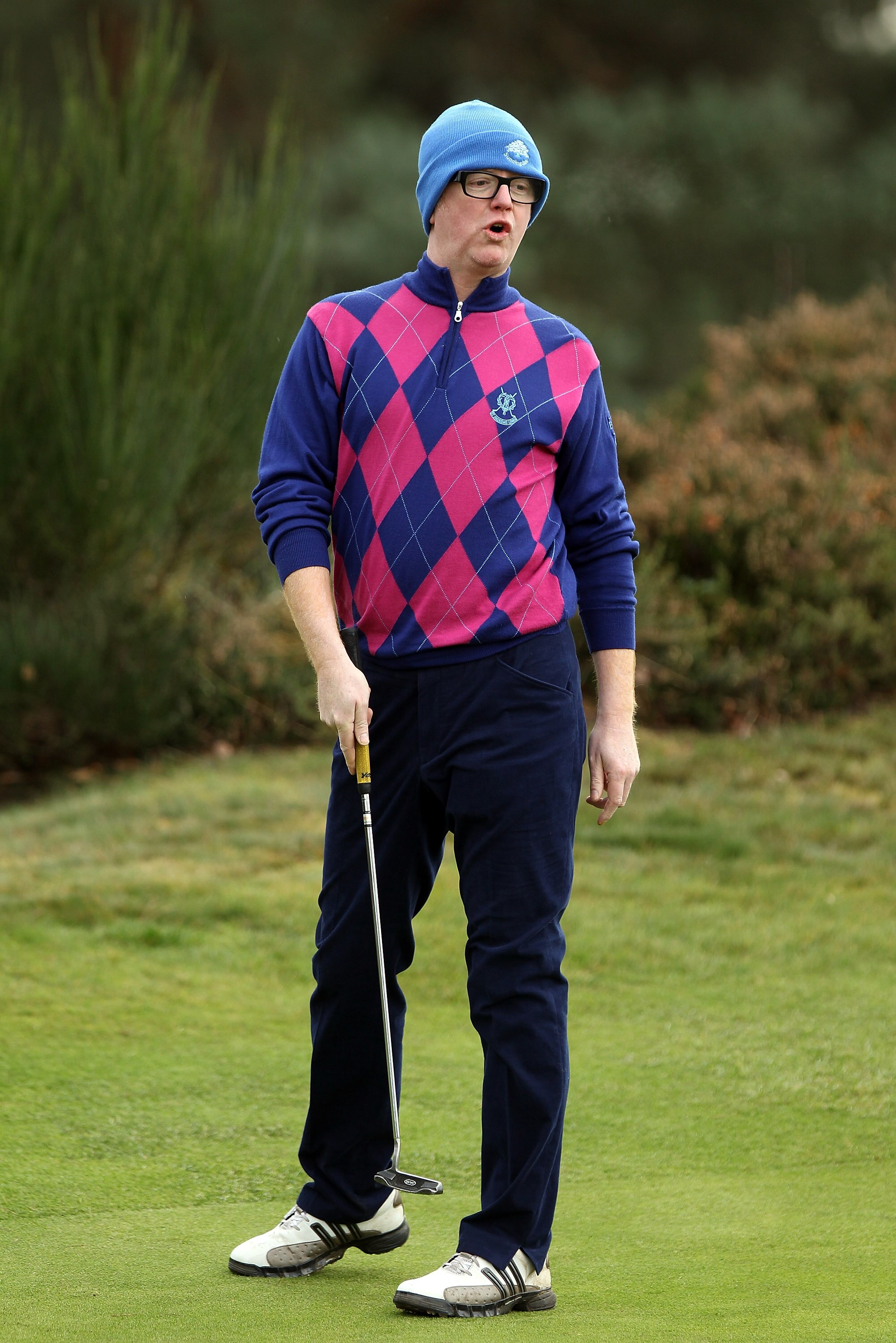 SUNNINGDALE, UNITED KINGDOM - DECEMBER 14:  Chris Evans the BBC Radio and TV celebrity who was given the opportunity to play with the World's No 1 golfer Lee Westwood after a listener had paid £90,000 for the game of golf which Lee Westwood had offered on