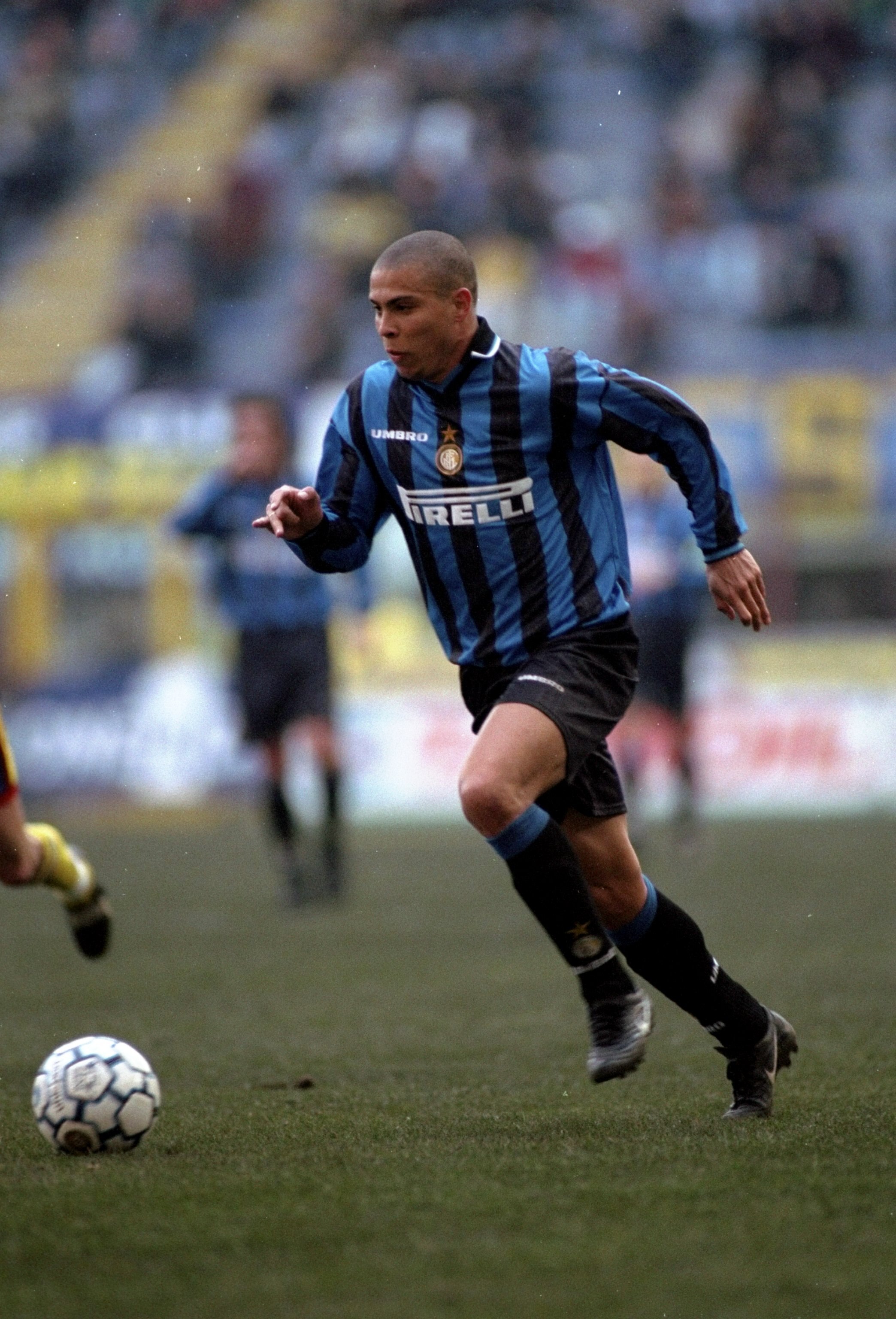 Feb 1998:  Ronaldo of Inter Millan in action against Bologna played in Italy. \ Mandatory Credit: Allsport UK /Allsport