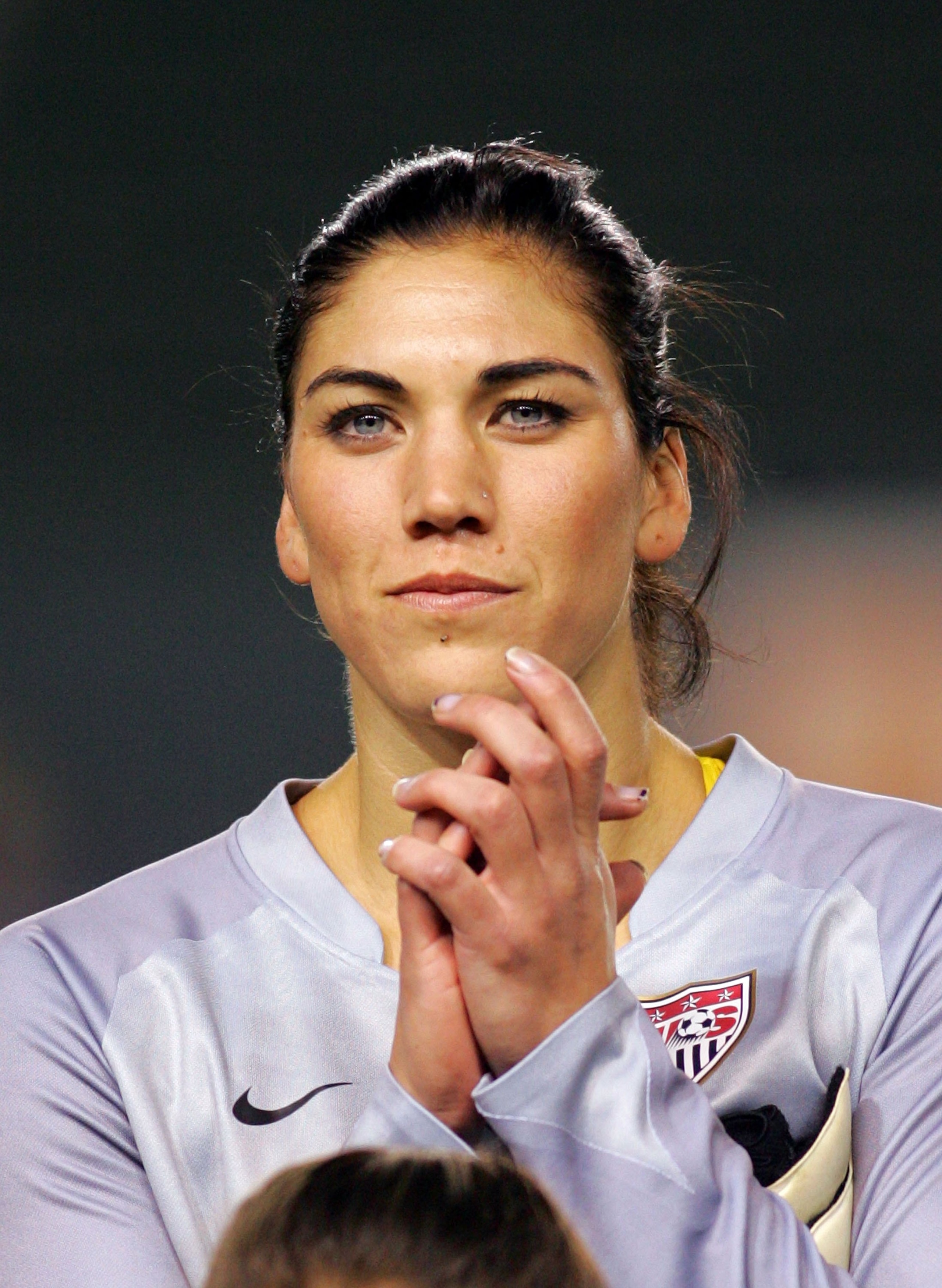 CARSON, CA - DECEMBER 13: Goalkeeper Hope Solo #1 of the USA looks on prior to their international friendly match against China at The Home Depot Center on December 13, 2008 in Carson, California. The USA defeated China 1-0. (Photo by Victor Decolongon/ CARSON, CA - DECEMBER 13: Goalkeeper Hope Solo #1 of the USA looks on prior to their international friendly match against China at The Home Depot Center on December 13, 2008 in Carson, California. The USA defeated China 1-0. (Photo by Victor Decolongon/