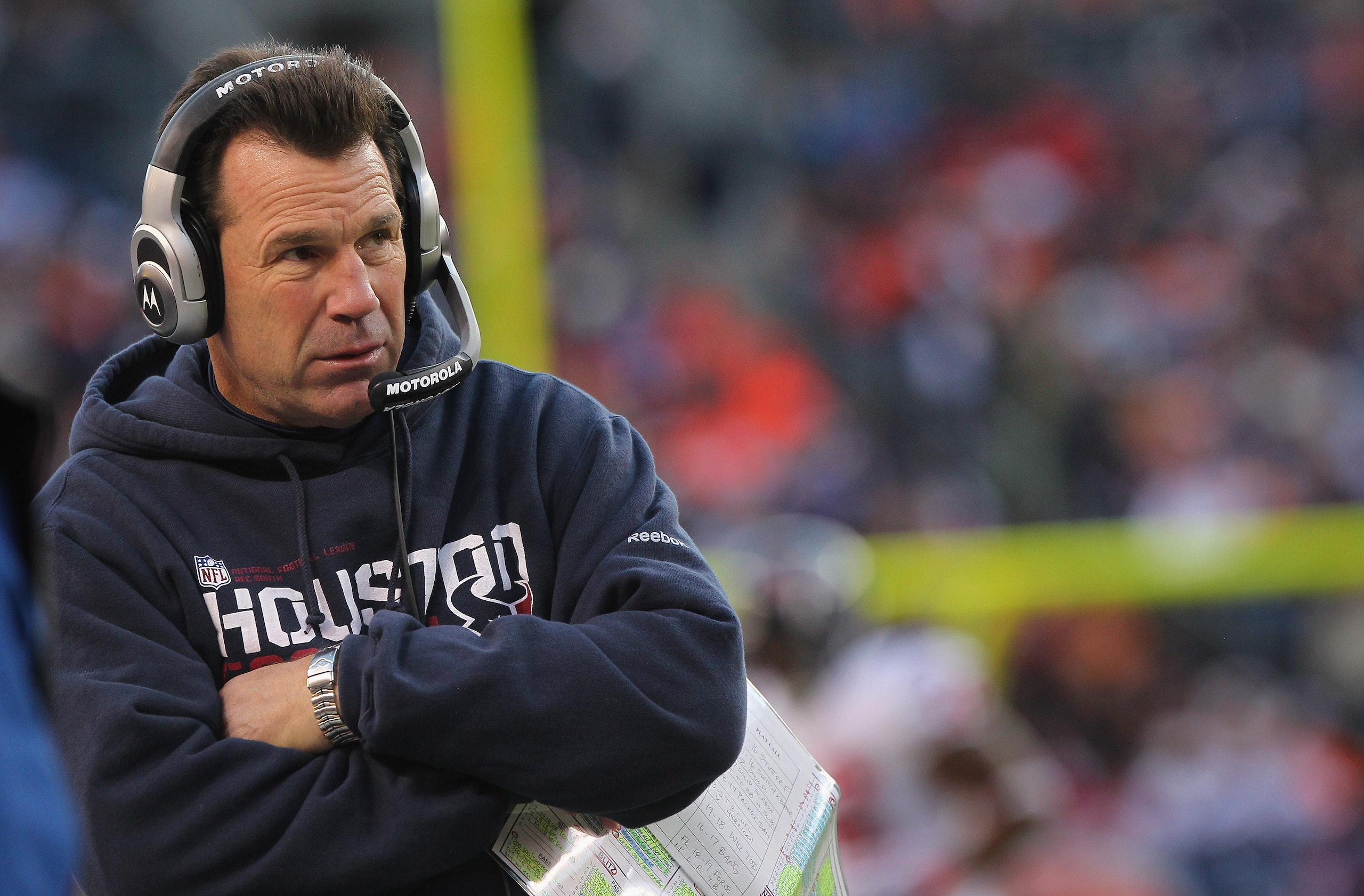 DENVER - DECEMBER 26: Head coach Gary Kubiak of the Houston Texas looks on as he faces the Denver Broncos at INVESCO Field at Mile High on December 26, 2010 in Denver, Colorado. The Broncos defeated the Texans 24-23. (Photo by Doug Pensinger/Getty Image DENVER - DECEMBER 26: Head coach Gary Kubiak of the Houston Texas looks on as he faces the Denver Broncos at INVESCO Field at Mile High on December 26, 2010 in Denver, Colorado. The Broncos defeated the Texans 24-23. (Photo by Doug Pensinger/Getty Image