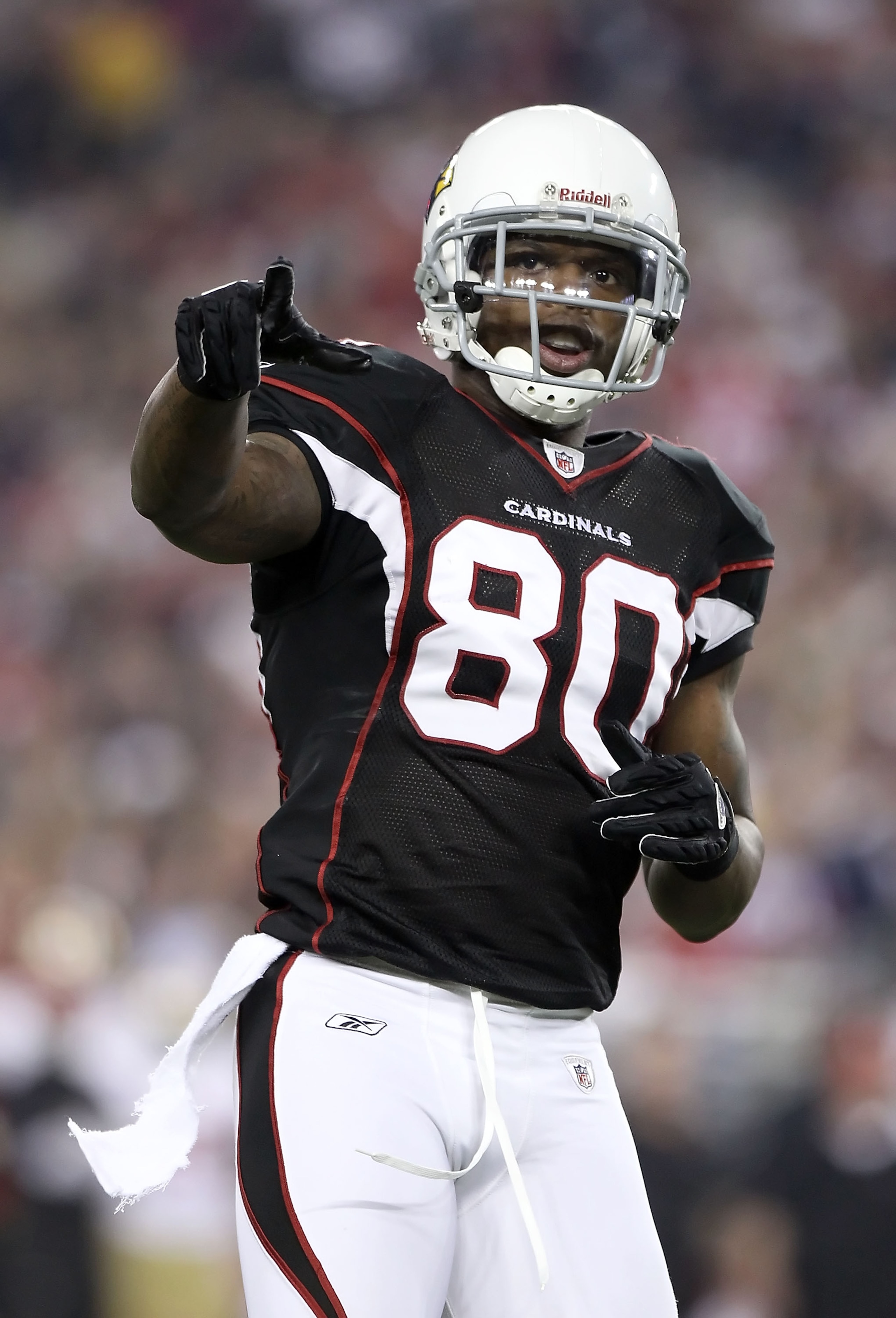 GLENDALE, AZ - NOVEMBER 29:  Wide receiver Early Doucet #80 of the Arizona Cardinals during the NFL game against the San Francisco 49ers at the University of Phoenix Stadium on November 29, 2010 in Glendale, Arizona.  The 49ers defeated the Cardinals 27-6