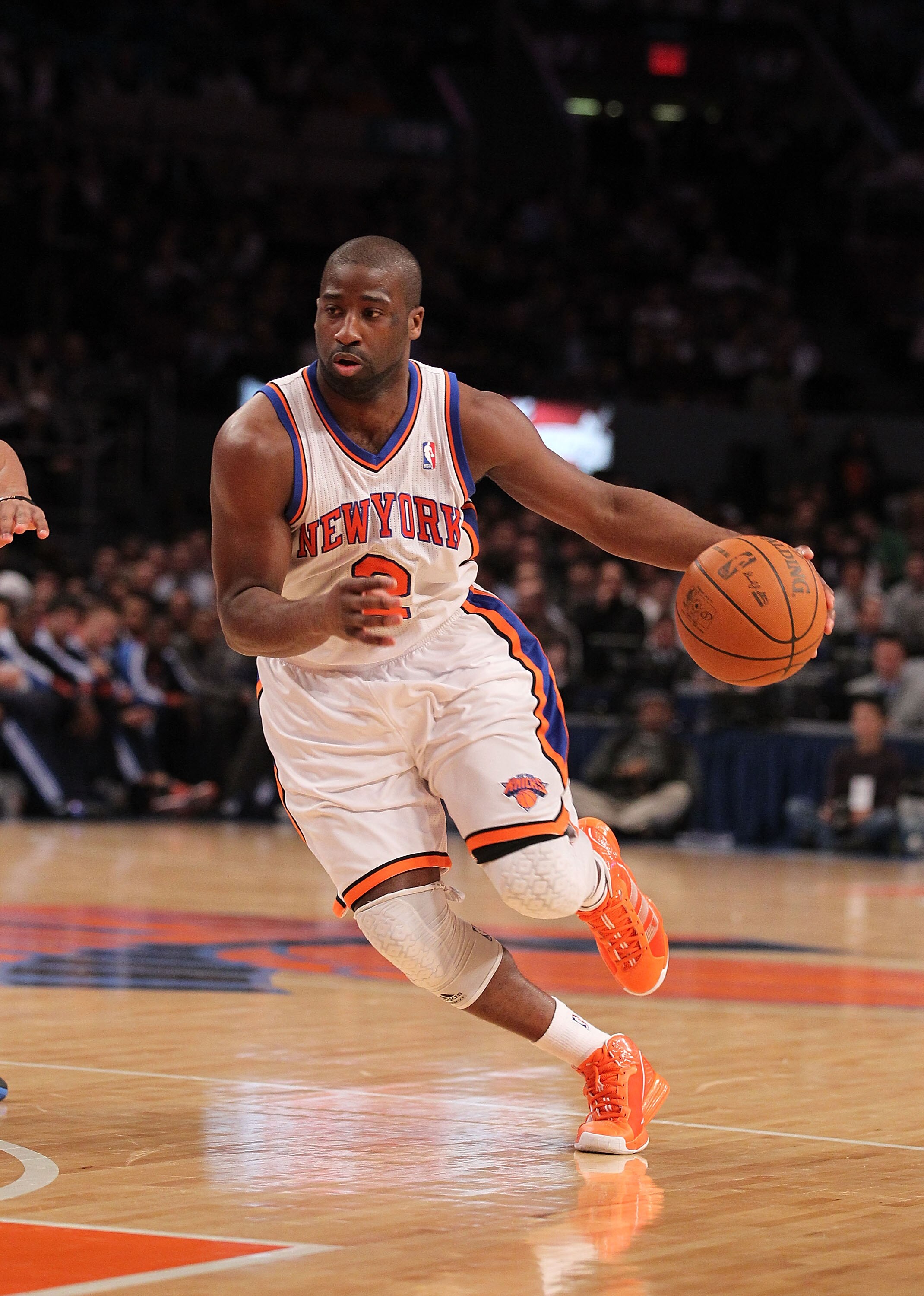 NEW YORK - DECEMBER 22:  Raymond Felton #2 of the New York Knicks in action against the Oklahoma City Thunder at Madison Square Garden on December 22, 2010 in New York, New York.   NOTE TO USER: User expressly acknowledges and agrees that, by downloading