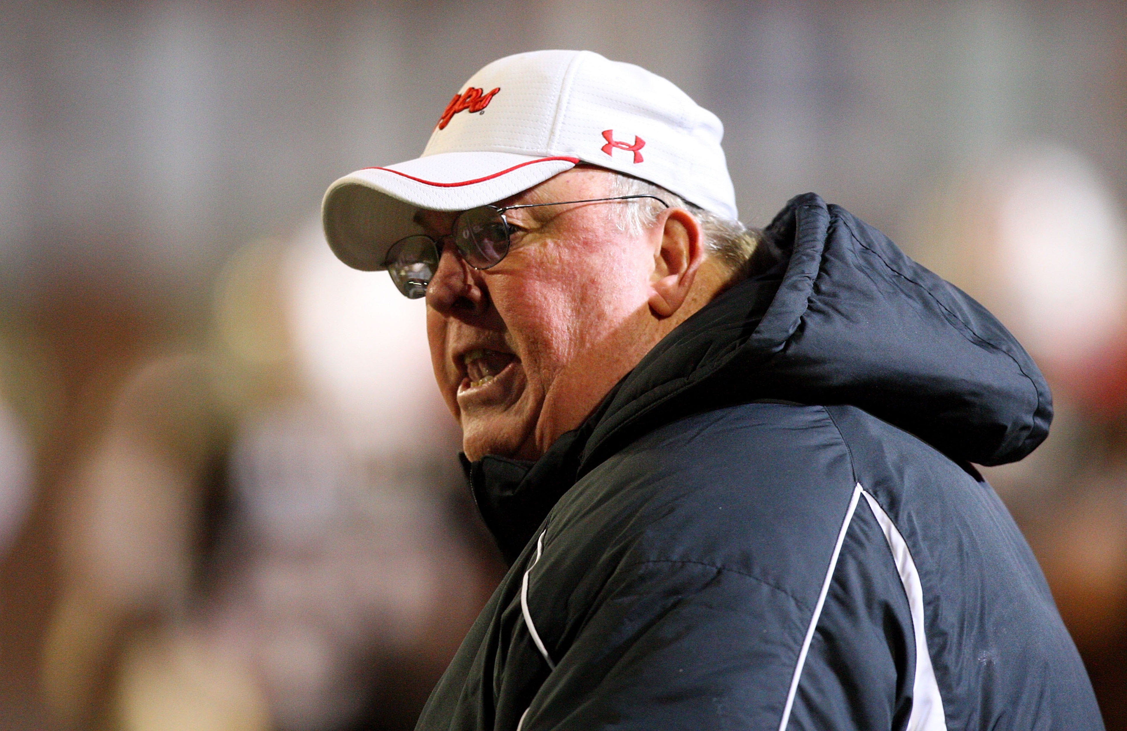 COLLEGE PARK, MD - NOVEMBER 22:  Head coach Ralph Friedgen of the Maryland Terrapins looks on against the Florida State Seminoles on November 22, 2008 at Byrd Stadium in College Park, Maryland.  (Photo by Jim McIsaac/Getty Images)