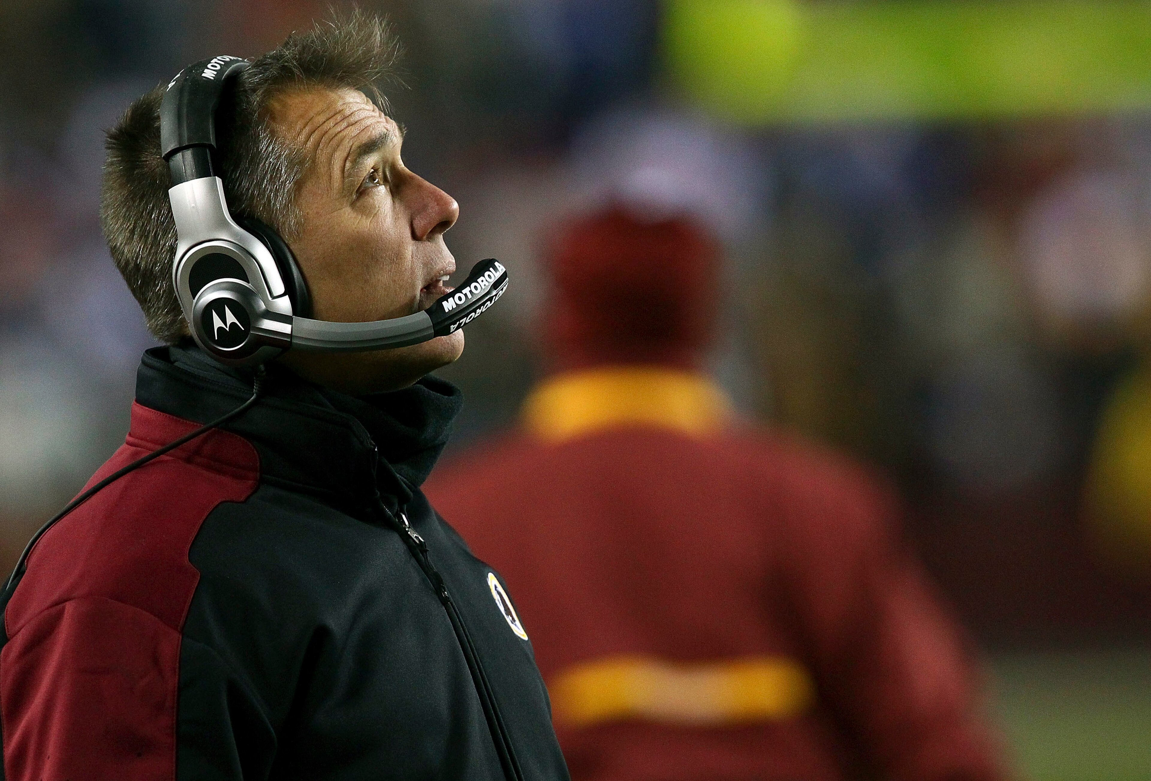 LANDOVER, MD - DECEMBER 21:  Washington Redskins Head Coach Jim Zorn looks on during a loss to the New York Giants at FedExField on December 21, 2009 in Landover, Maryland. The Giants beat the Redskins 45-12.  (Photo by Win McNamee/Getty Images)