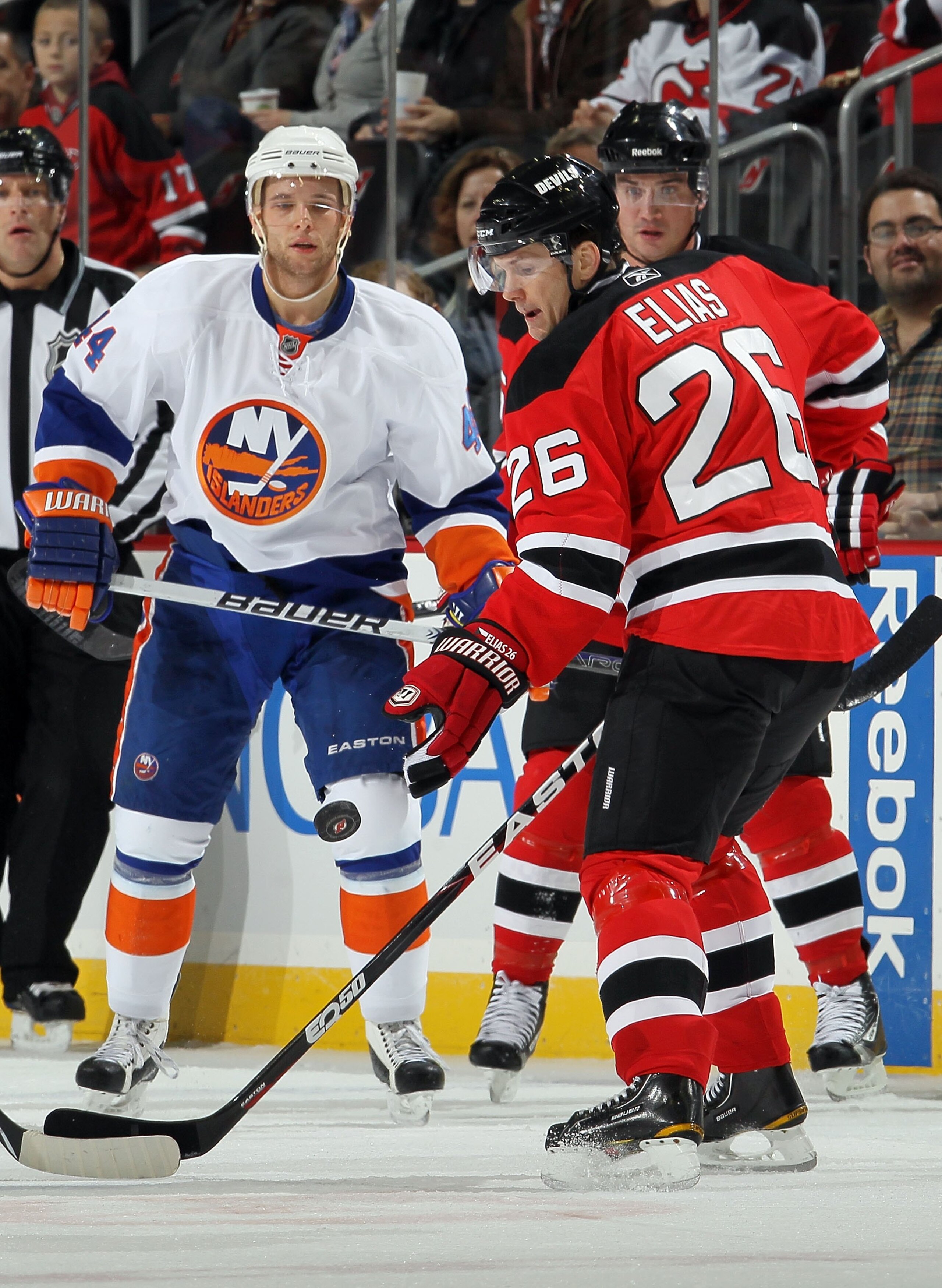NEWARK, NJ - DECEMBER 23:  Patrik Elias #26 of the New Jersey Devils skates against the New York Islanders at the Prudential Center on December 23, 2010 in Newark, New Jersey. The Isles defeated the Devils 5-1.  (Photo by Jim McIsaac/Getty Images)