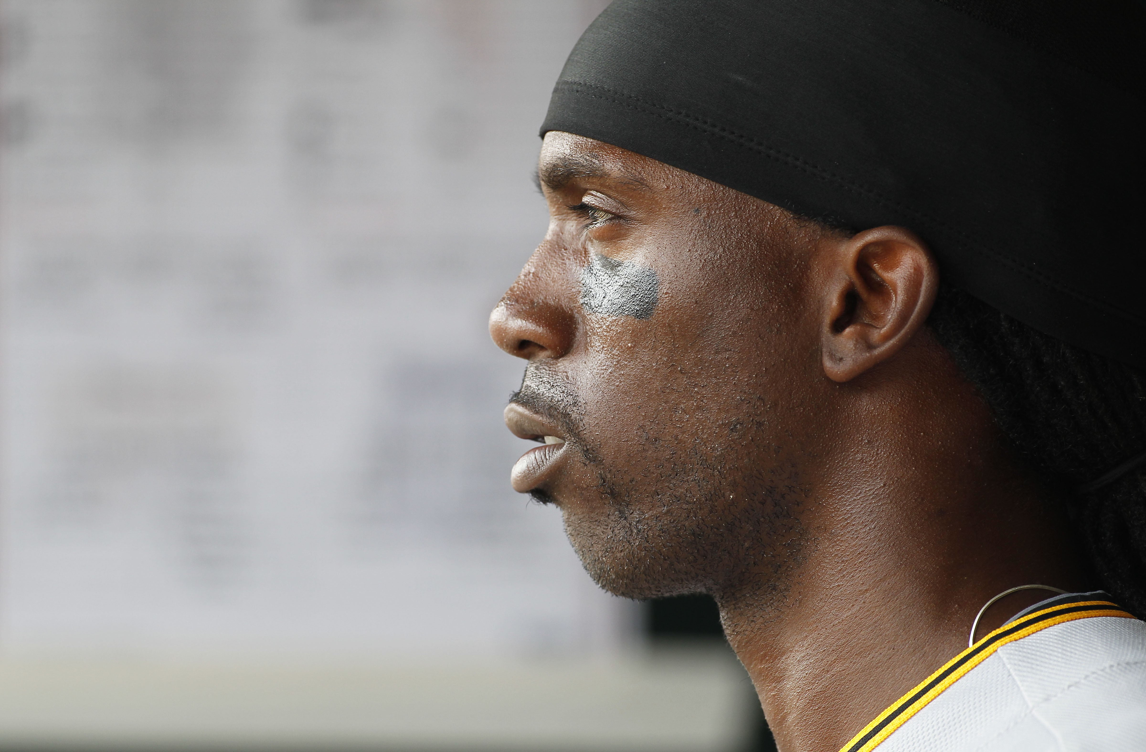 DETROIT - JUNE 13:  Andrew McCutchen #22 of the Pittsburgh Pirates during the sixth inning against the Detroit Tigers during the game on June 12, 2010 at Comerica Park in Detroit, Michigan. The Tigers defeated the Pirates 4-3.  (Photo by Leon Halip/Getty 