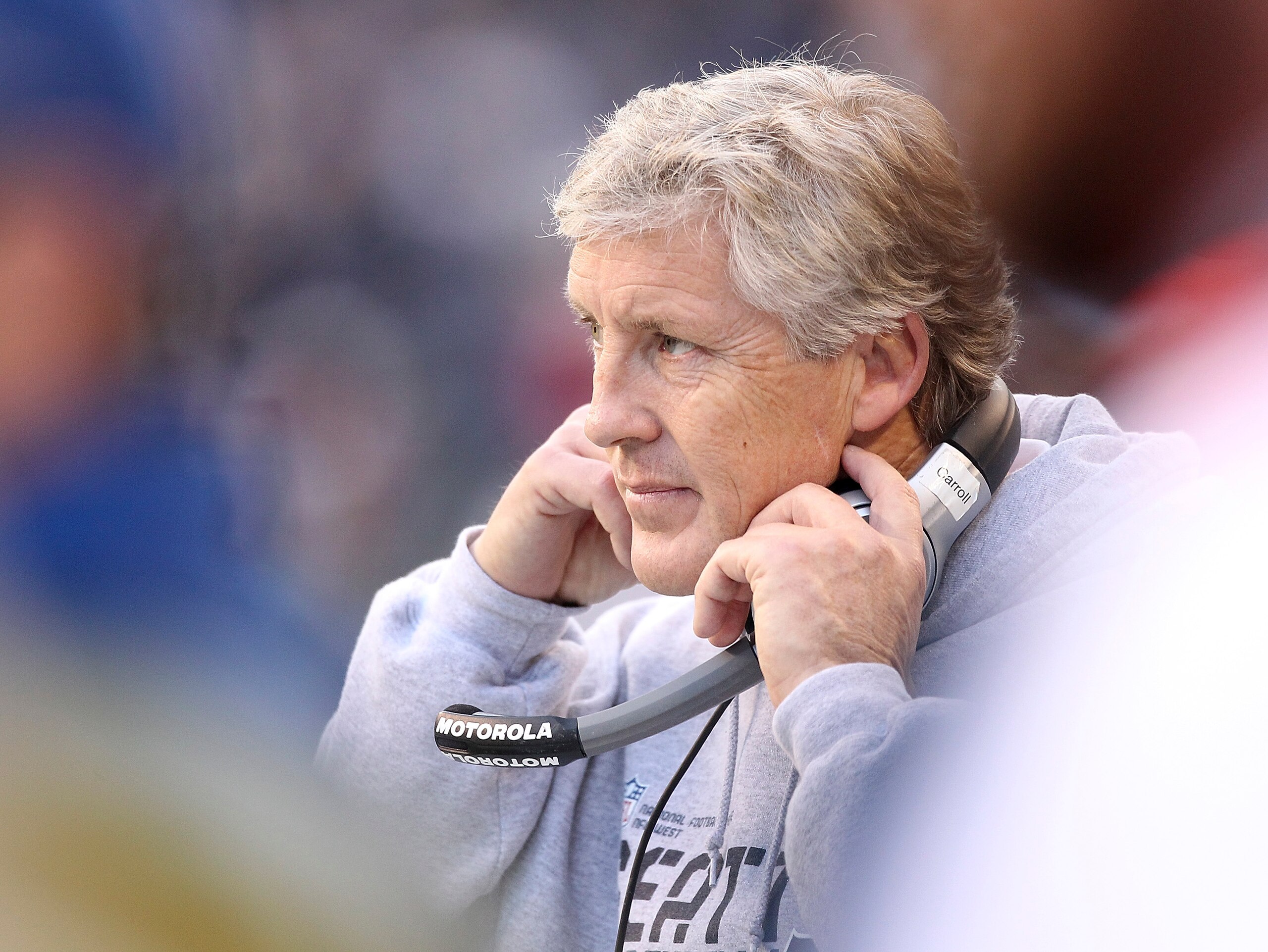 SEATTLE - DECEMBER 19:  Head coach Pete Carroll of the Seattle Seahawks looks on during the game against the Atlanta Falcons at Qwest Field on December 19, 2010 in Seattle, Washington. The Falcons defeated the Seahawks 34-18. (Photo by Otto Greule Jr/Gett