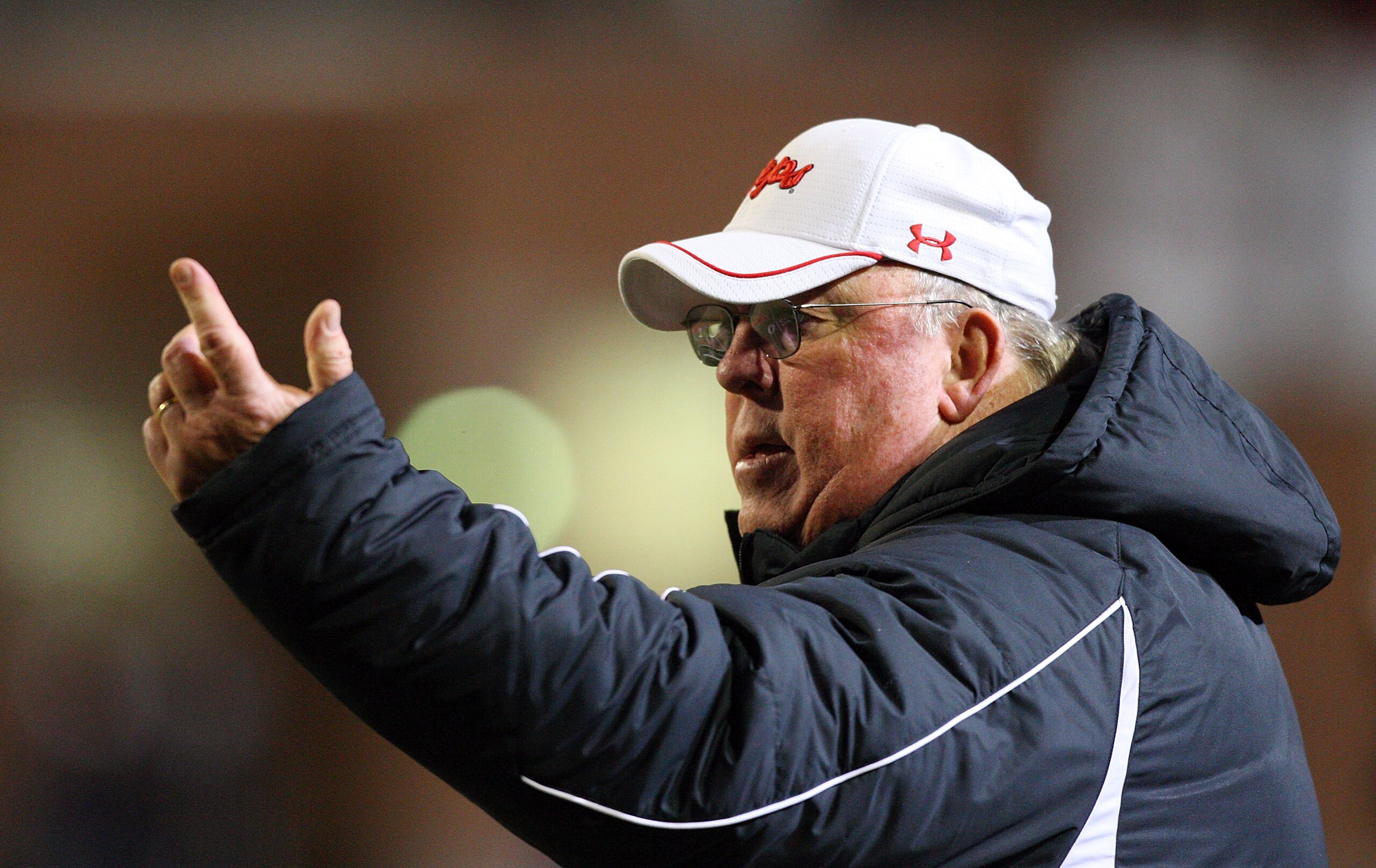 COLLEGE PARK, MD - NOVEMBER 22:  Head coach Ralph Friedgen of the Maryland Terrapins looks on against the Florida State Seminoles on November 22, 2008 at Byrd Stadium in College Park, Maryland.  (Photo by Jim McIsaac/Getty Images)