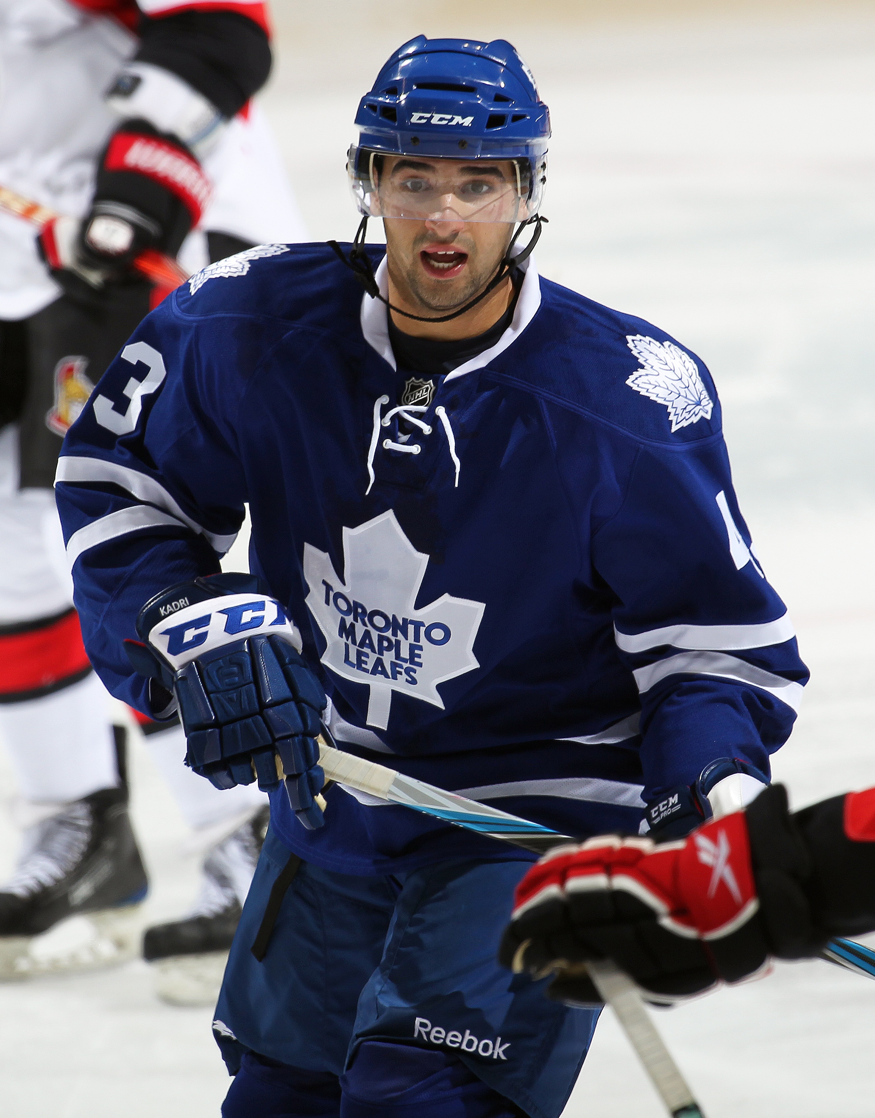 LONDON, CANADA - SEPTEMBER 14:  Nazem Kadri #43 of the Toronto Maple Leafs skates in a game against the Ottawa Senators during the NHL Rookie Tournament on September 14,2010 at the John Labatt Centre in London, Ontario, Canada. The Senators defeated the L