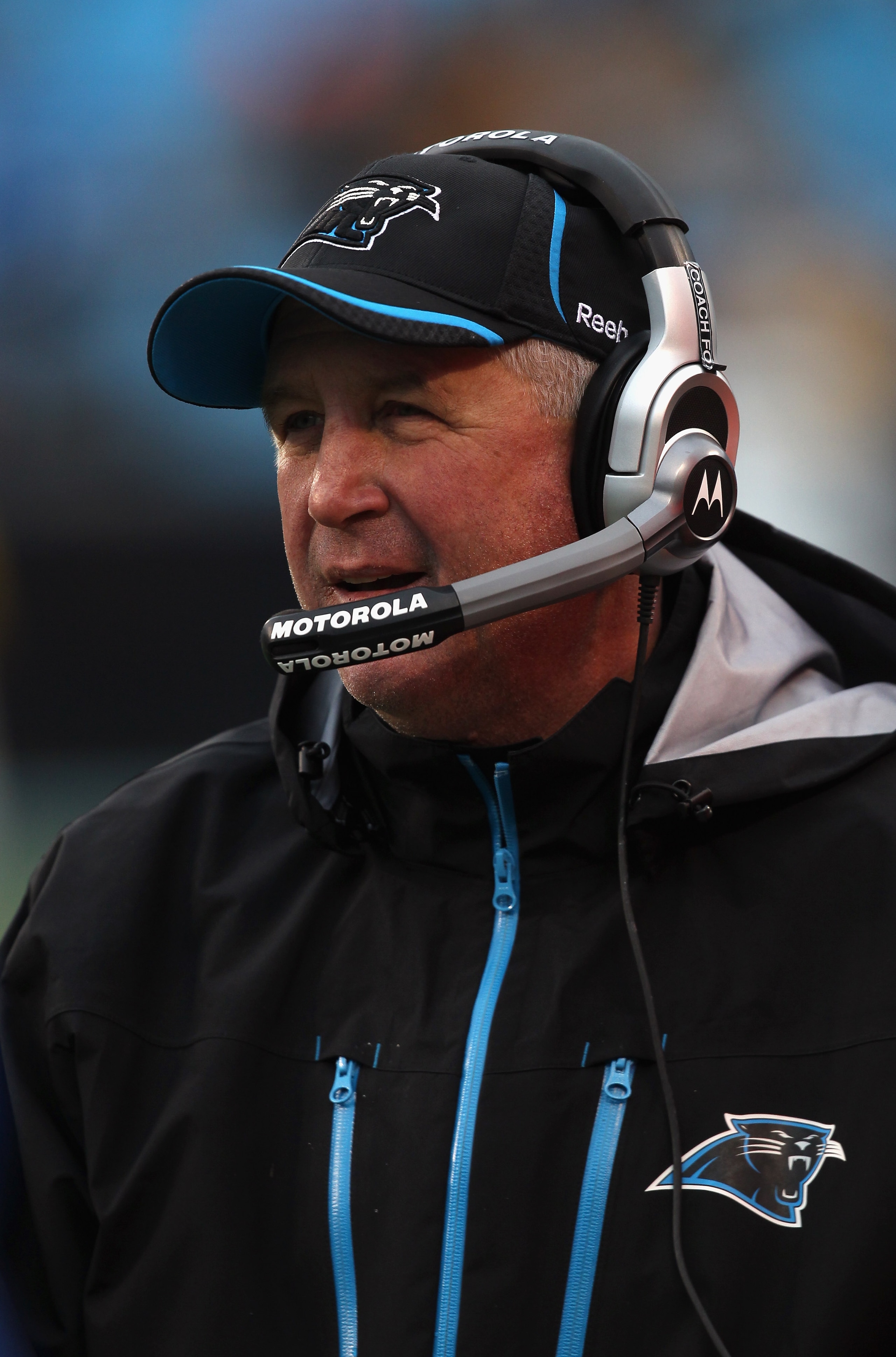 CHARLOTTE, NC - DECEMBER 12:  Head coach John Fox of the Carolina Panthers watches on during their game against the Atlanta Falcons at Bank of America Stadium on December 12, 2010 in Charlotte, North Carolina.  (Photo by Streeter Lecka/Getty Images)