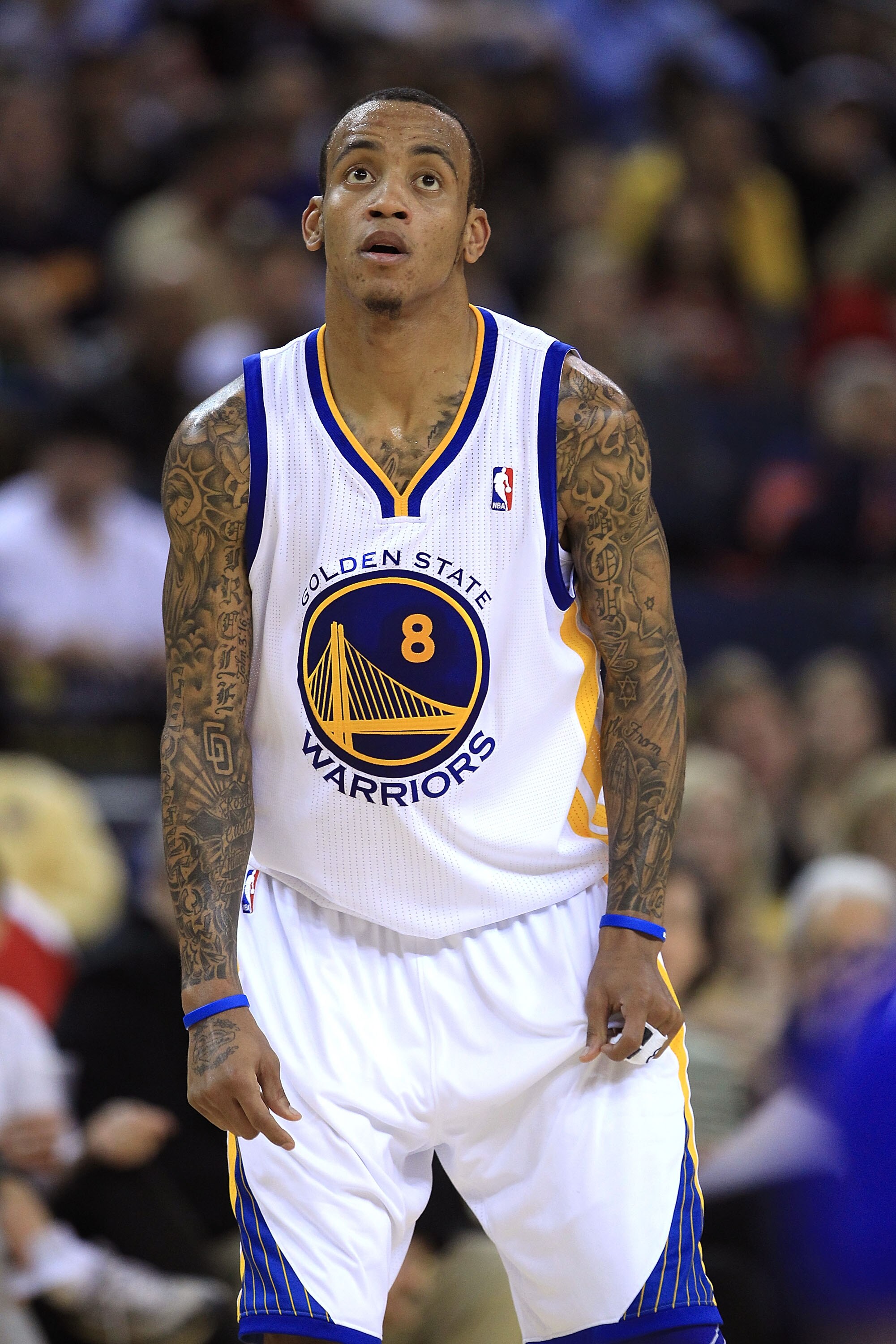 OAKLAND, CA - DECEMBER 20:  Monta Ellis #8 of the Golden State Warriors in action against the Houston Rockets at Oracle Arena on December 20, 2010 in Oakland, California. NOTE TO USER: User expressly acknowledges and agrees that, by downloading and or usi