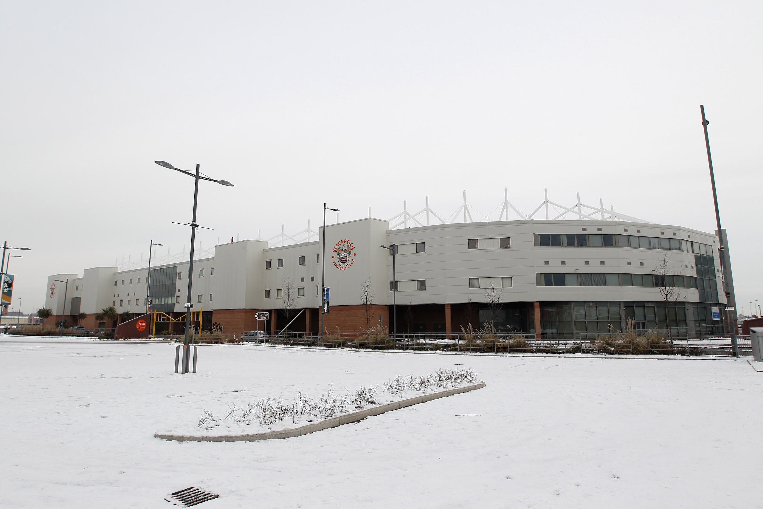 BLACKPOOL, ENGLAND - DECEMBER 26:  Blackpool's ground Bloomfield Road pictured from outside after the pitch inspection calling the match off prior to the Barclays Premier League match between Blackpool and Liverpool on December 26, 2010 in Blackpool, Engl