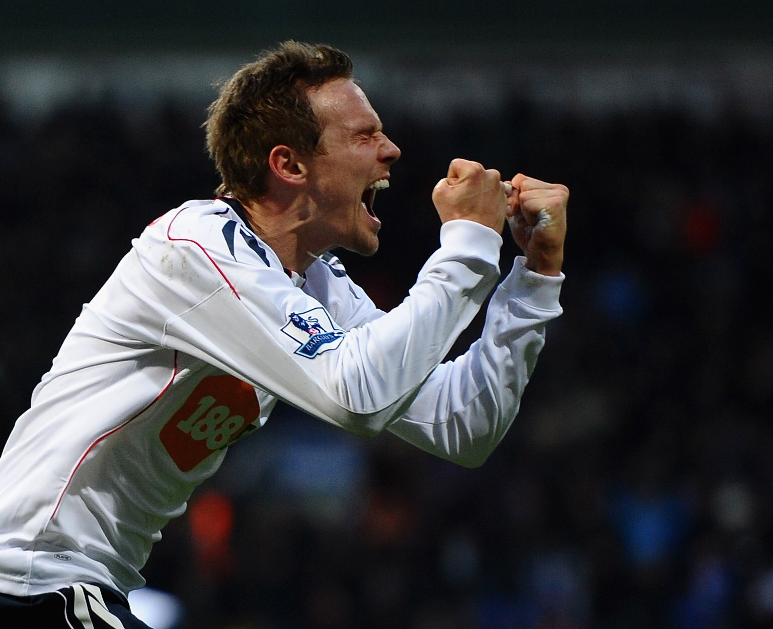 BOLTON, ENGLAND - DECEMBER 26:  Matt Taylor of Bolton Wanders celebrates his first half goal during the Barclays Premier League match between Bolton Wanderers and West Bromwich Albion at Reebok Stadium on December 26, 2010 in Bolton, England.  (Photo by L