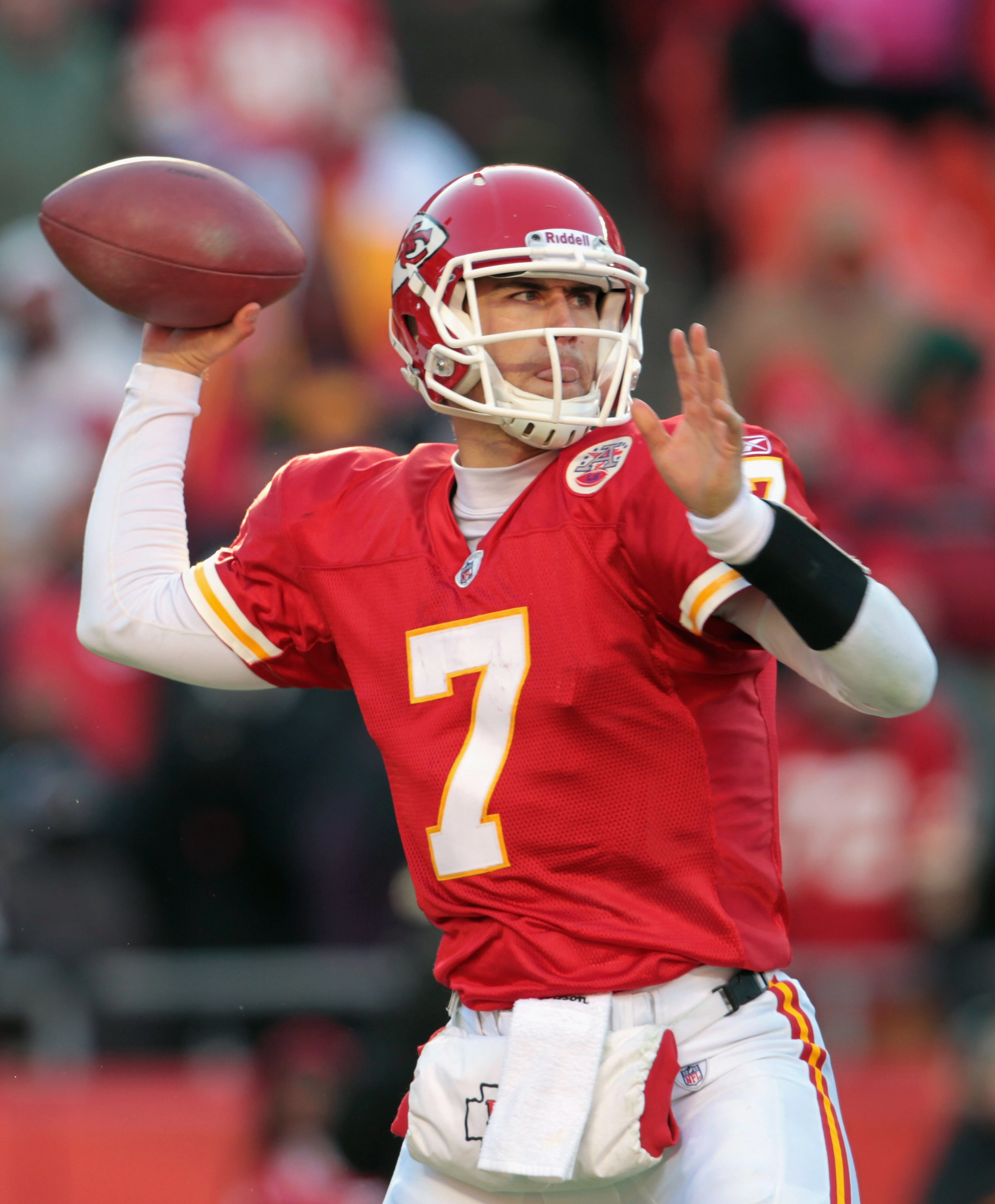 KANSAS CITY, MO - DECEMBER 26: Quarterback Matt Cassel #7 of the Kansas City Chiefs passes during the game against the Tennessee Titans on December 26, 2010 at Arrowhead Stadium in Kansas City, Missouri. (Photo by Jamie Squire/Getty Images) KANSAS CITY, MO - DECEMBER 26: Quarterback Matt Cassel #7 of the Kansas City Chiefs passes during the game against the Tennessee Titans on December 26, 2010 at Arrowhead Stadium in Kansas City, Missouri. (Photo by Jamie Squire/Getty Images)