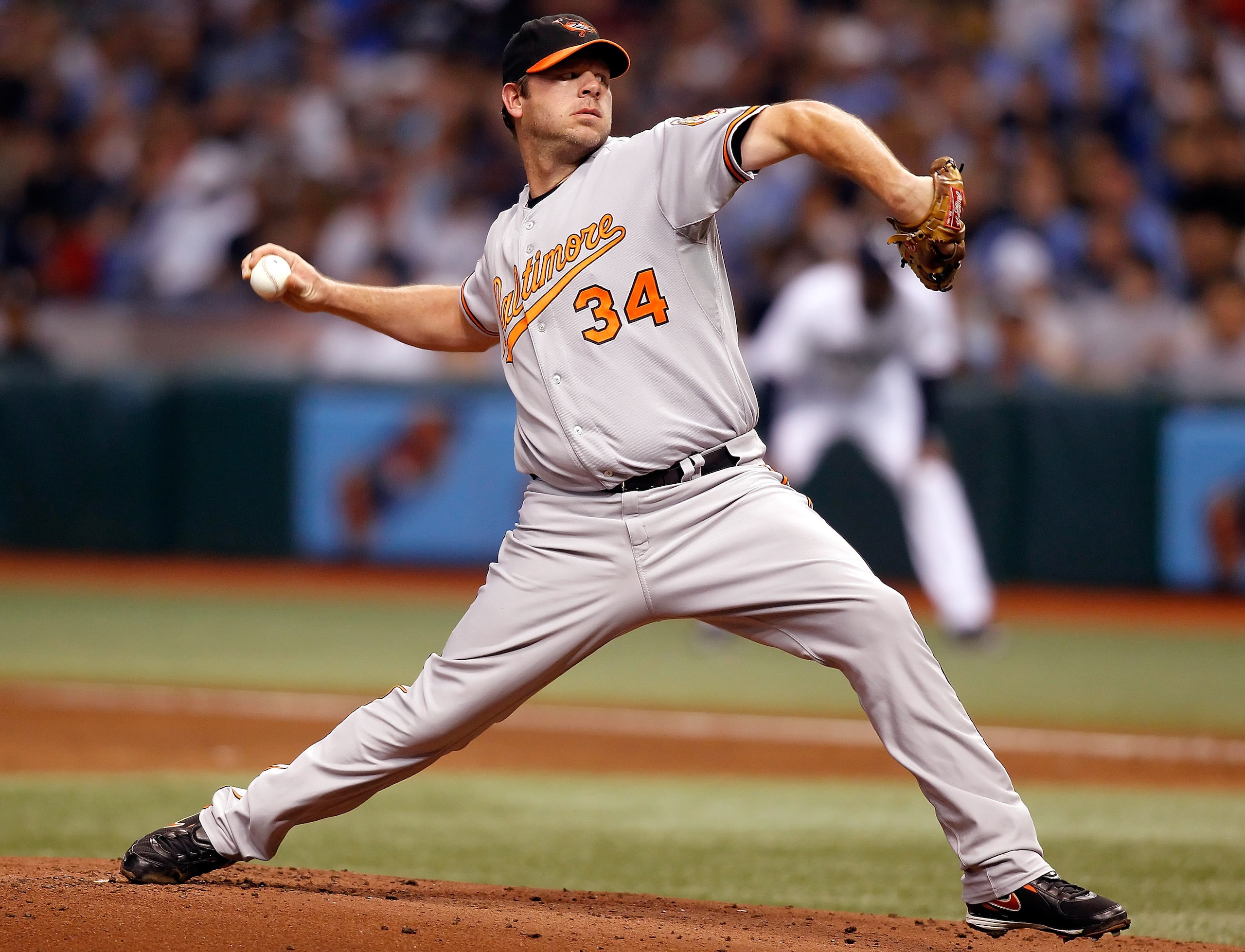 ST. PETERSBURG, FL - SEPTEMBER 29: Pitcher Kevin Millwood #34 of the Baltimore Orioles pitches against the Tampa Bay Rays during the game at Tropicana Field on September 29, 2010 in St. Petersburg, Florida. (Photo by J. Meric/Getty Images) ST. PETERSBURG, FL - SEPTEMBER 29: Pitcher Kevin Millwood #34 of the Baltimore Orioles pitches against the Tampa Bay Rays during the game at Tropicana Field on September 29, 2010 in St. Petersburg, Florida. (Photo by J. Meric/Getty Images)