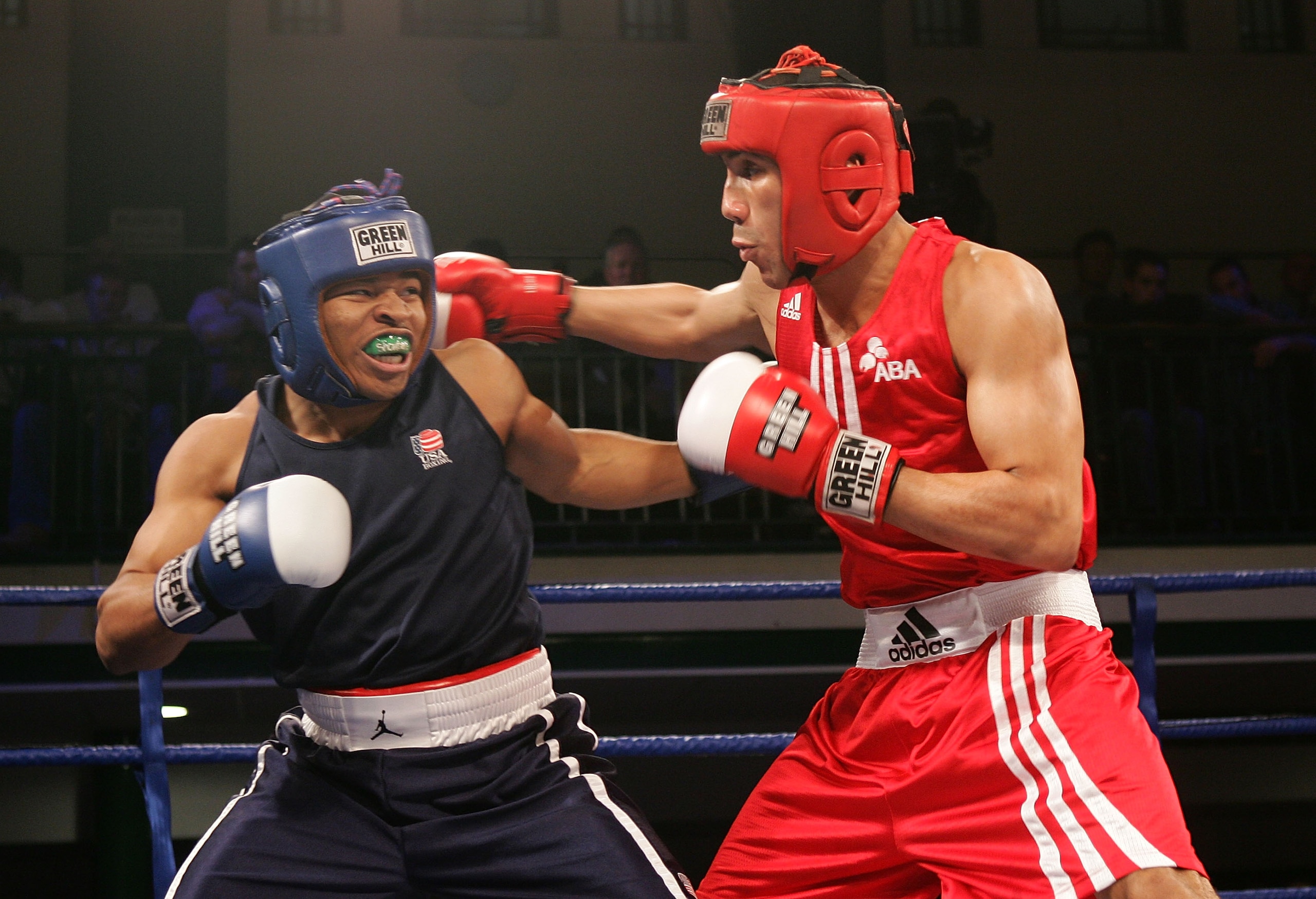 LONDON - NOVEMBER 30:  James Degale (R) of England battles against Shawn Porter of the USA during the England v USA Amateur Boxing at York Hall November 30, 2007 in London, England.  (Photo by Christopher Lee/Getty Images)
