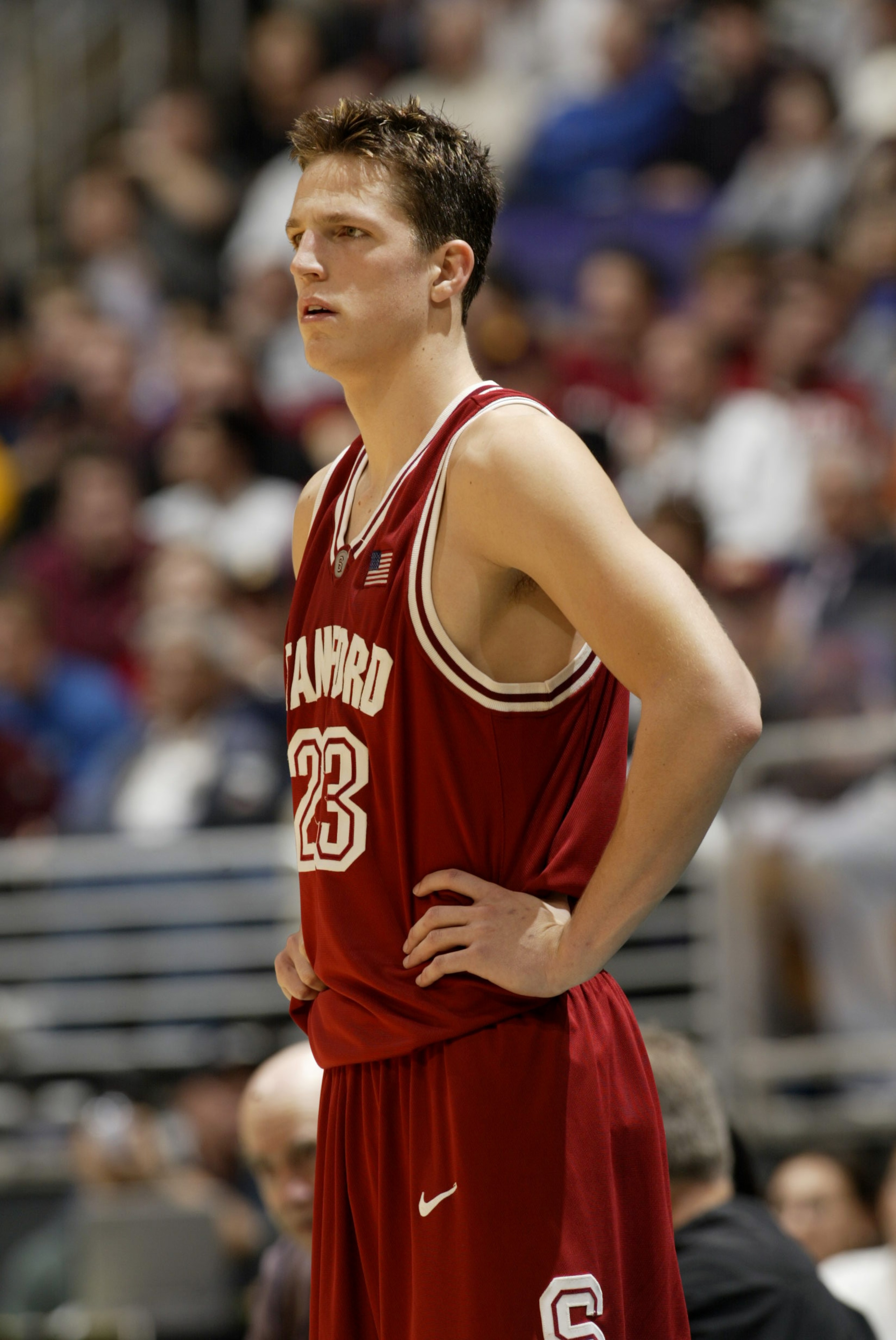 7 Mar 2002:  Casey Jacobsen #23 of Stanford  during the Pacific-10  Tournament at Staples Center in Los Angeles, California. USC defeated Stanford 103-78.  DIGITAL IMAGE.  Mandatory Credit:  Stephen Dunn/Getty Images