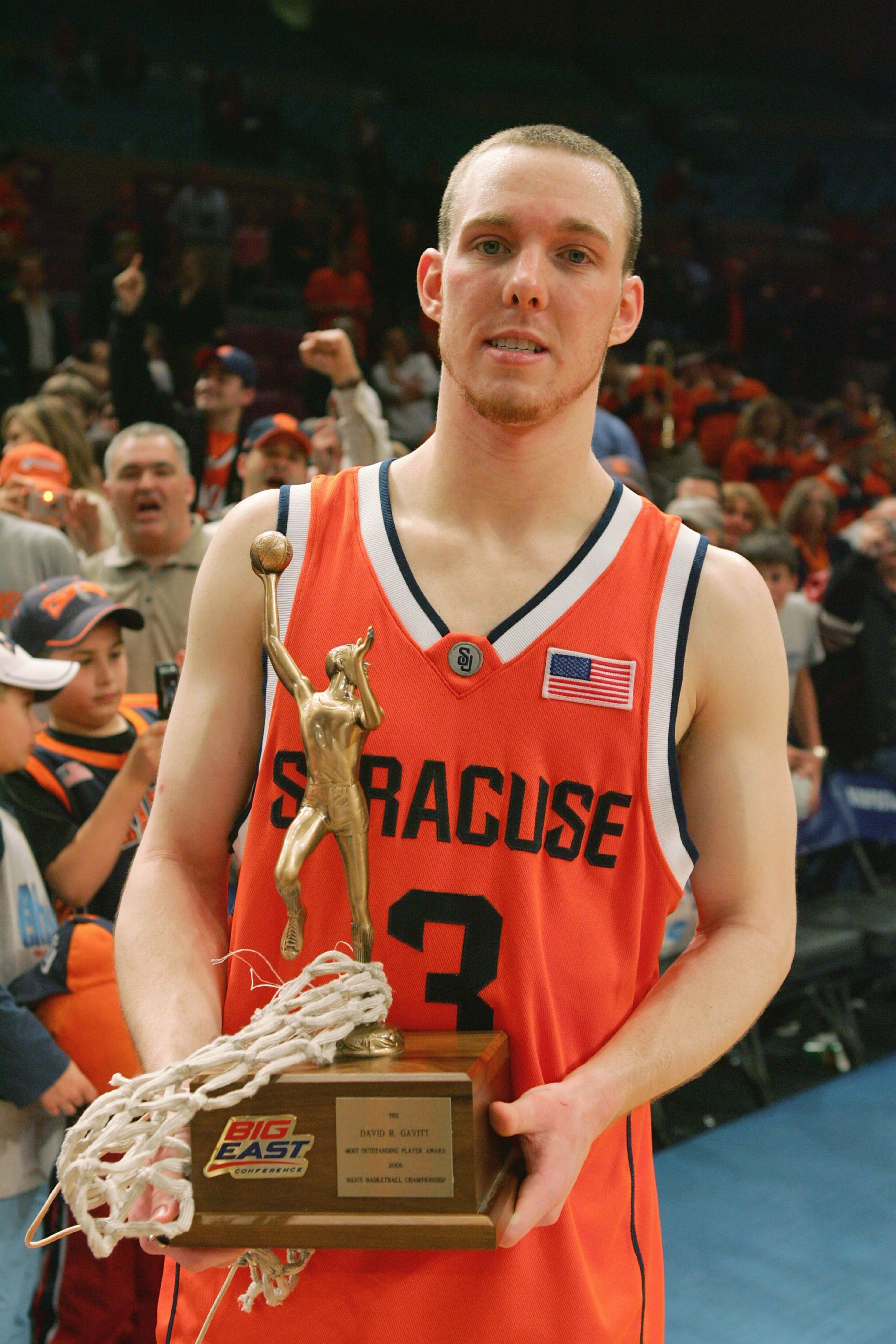 NEW YORK - MARCH 11: Gerry McNamara #3 of the Syracuse Orange poses with his Big East MVP trophy after defeating the Pittsburgh Panthers 65-61 in the Big East Men's Basketball Championship Final at Madison Square Garden on March 11, 2006 in New York City NEW YORK - MARCH 11: Gerry McNamara #3 of the Syracuse Orange poses with his Big East MVP trophy after defeating the Pittsburgh Panthers 65-61 in the Big East Men's Basketball Championship Final at Madison Square Garden on March 11, 2006 in New York City