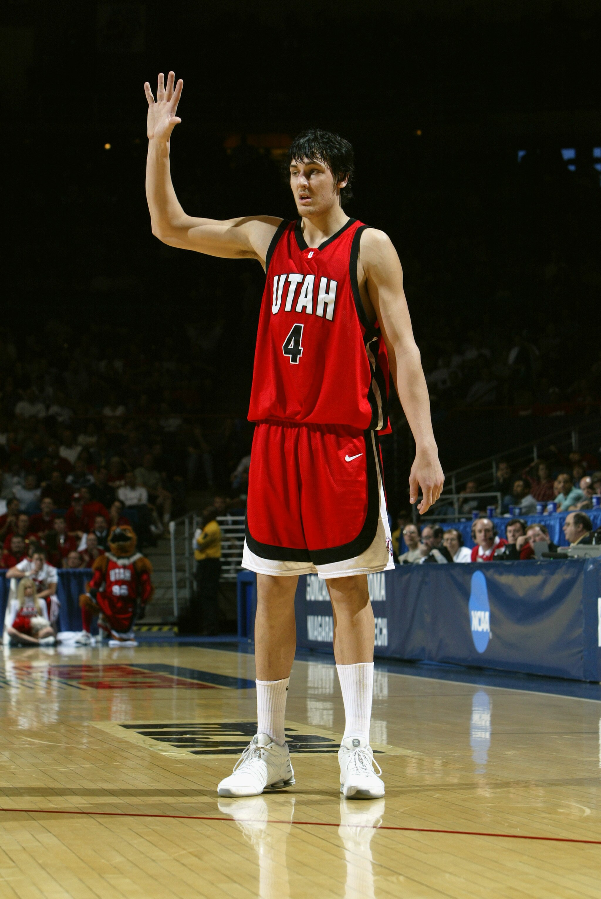 TUCSON, AZ - MARCH 19:  Andrew Bogut #4 of the University of Utah Utes is on the court against the University of Oklahoma Sooners during the second round of the NCAA Men's Basketball Championship on March 19, 2005 in McKale Center Arizona, Tucson. The Ute