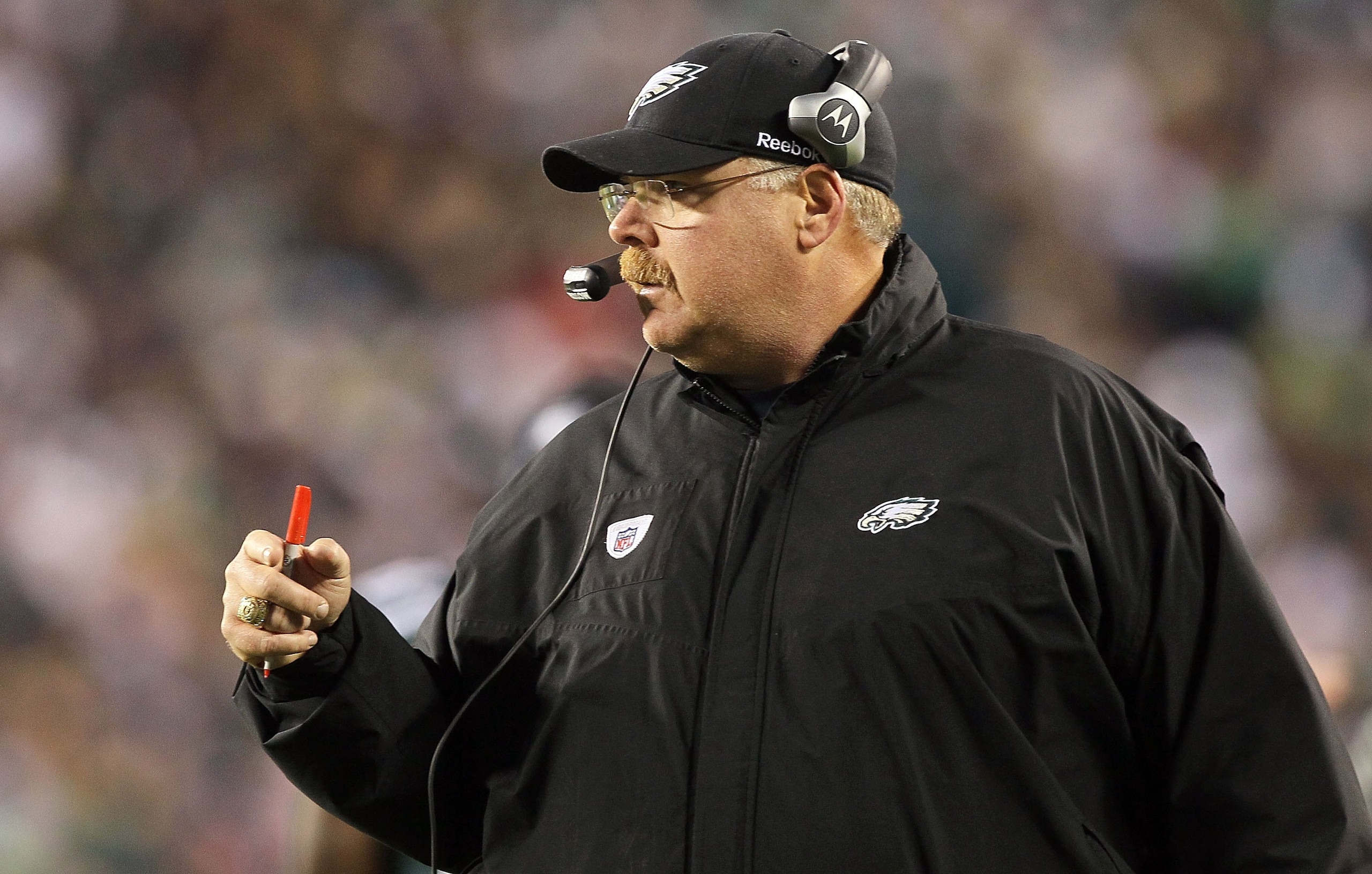 PHILADELPHIA - NOVEMBER 07:  Head coach Andy Reid of the Philadelphia Eagles against the Indianapolis Colts on November 7, 2010 at Lincoln Financial Field in Philadelphia, Pennsylvania.  (Photo by Jim McIsaac/Getty Images)