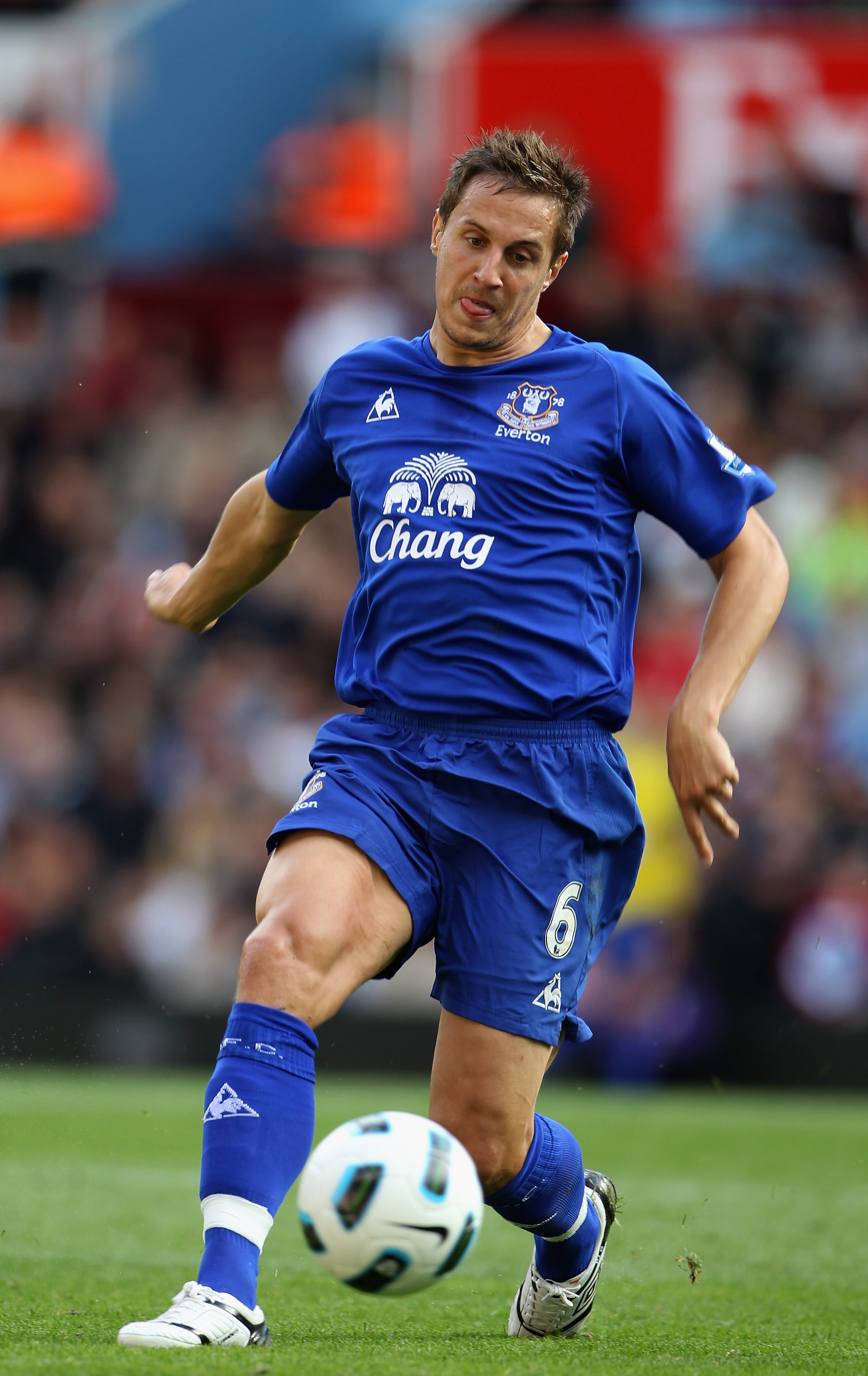 BIRMINGHAM, ENGLAND - AUGUST 29:  Phil Jagielka of Everton during the Barclays Premier League match between Aston Villa and Everton at Villa Park on August 29, 2010 in Birmingham, England.  (Photo by Phil Cole/Getty Images)