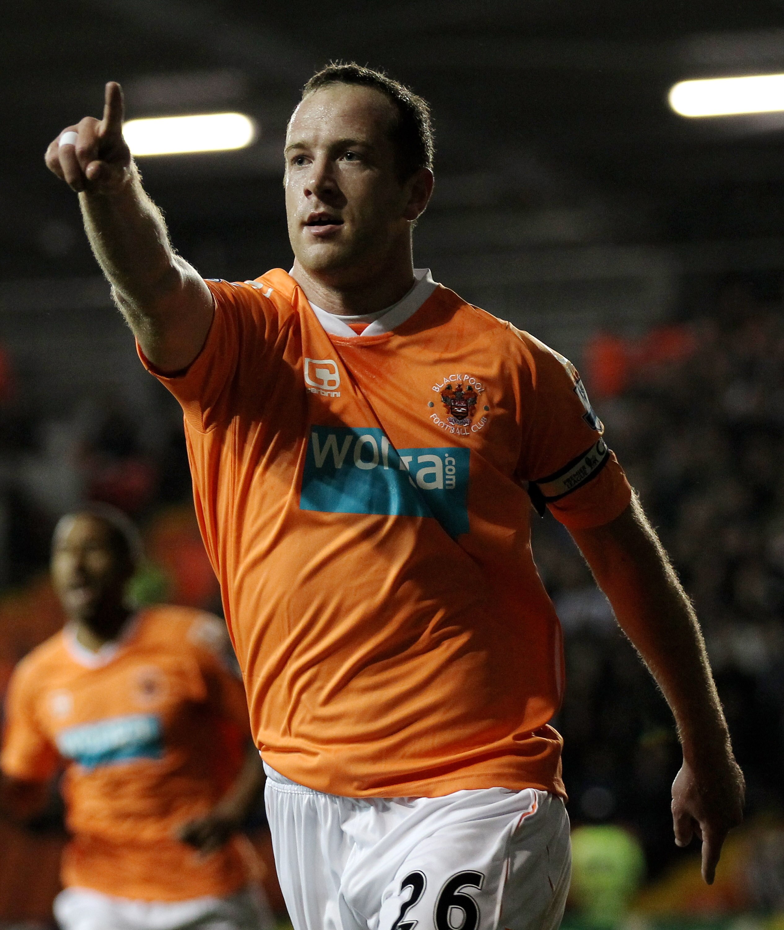 BLACKPOOL, ENGLAND - NOVEMBER 01:  Charlie Adam of Blackpool celebrates scoring the opening goal from a penalty during the Barclays Premier League match between Blackpool and West Bromwich Albion at Bloomfield Road on November 1, 2010 in Blackpool, Englan