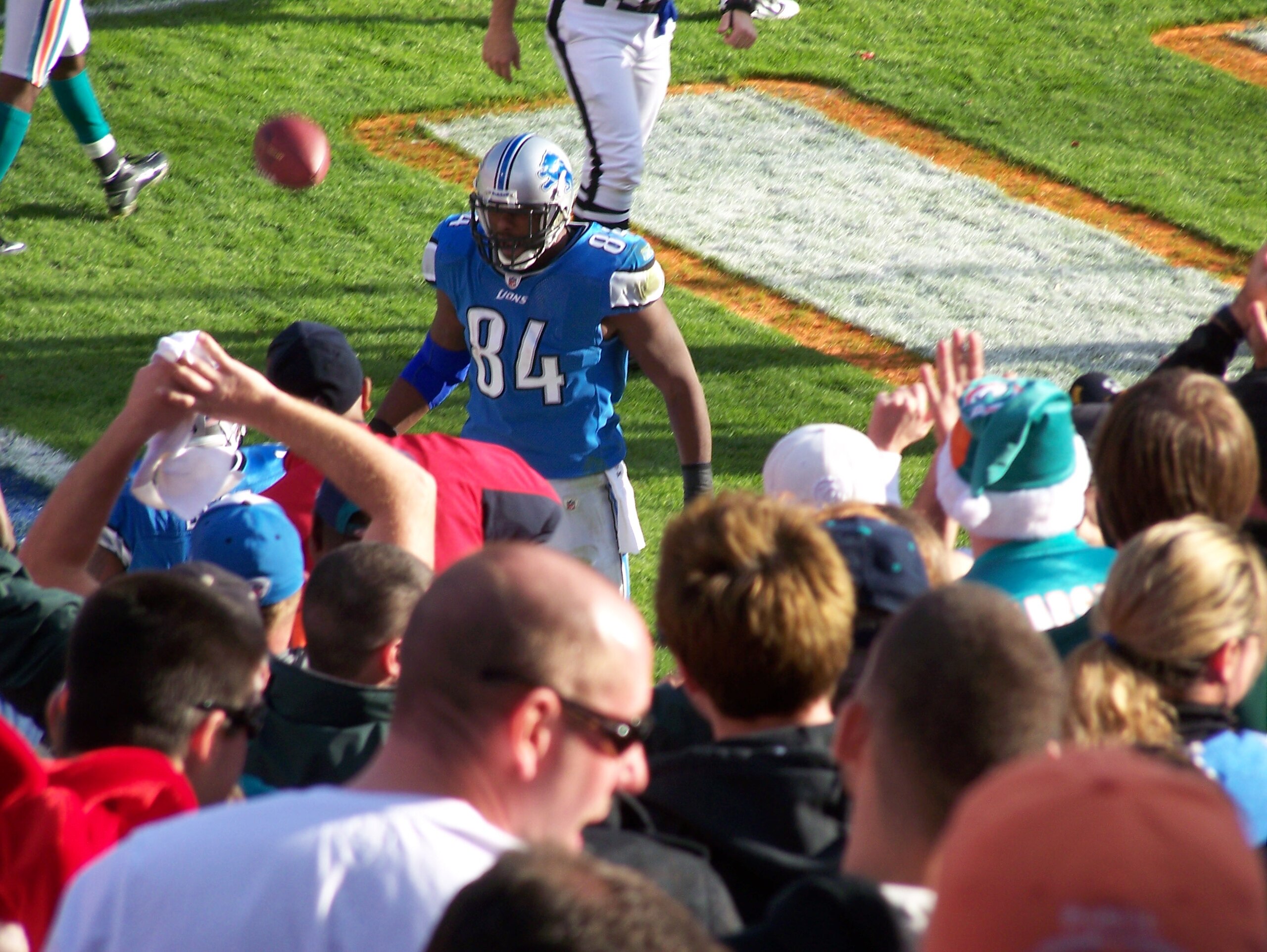 Detroit Lions tight end Brandon Pettigrew celebrates after a hard-earned touchdown.
