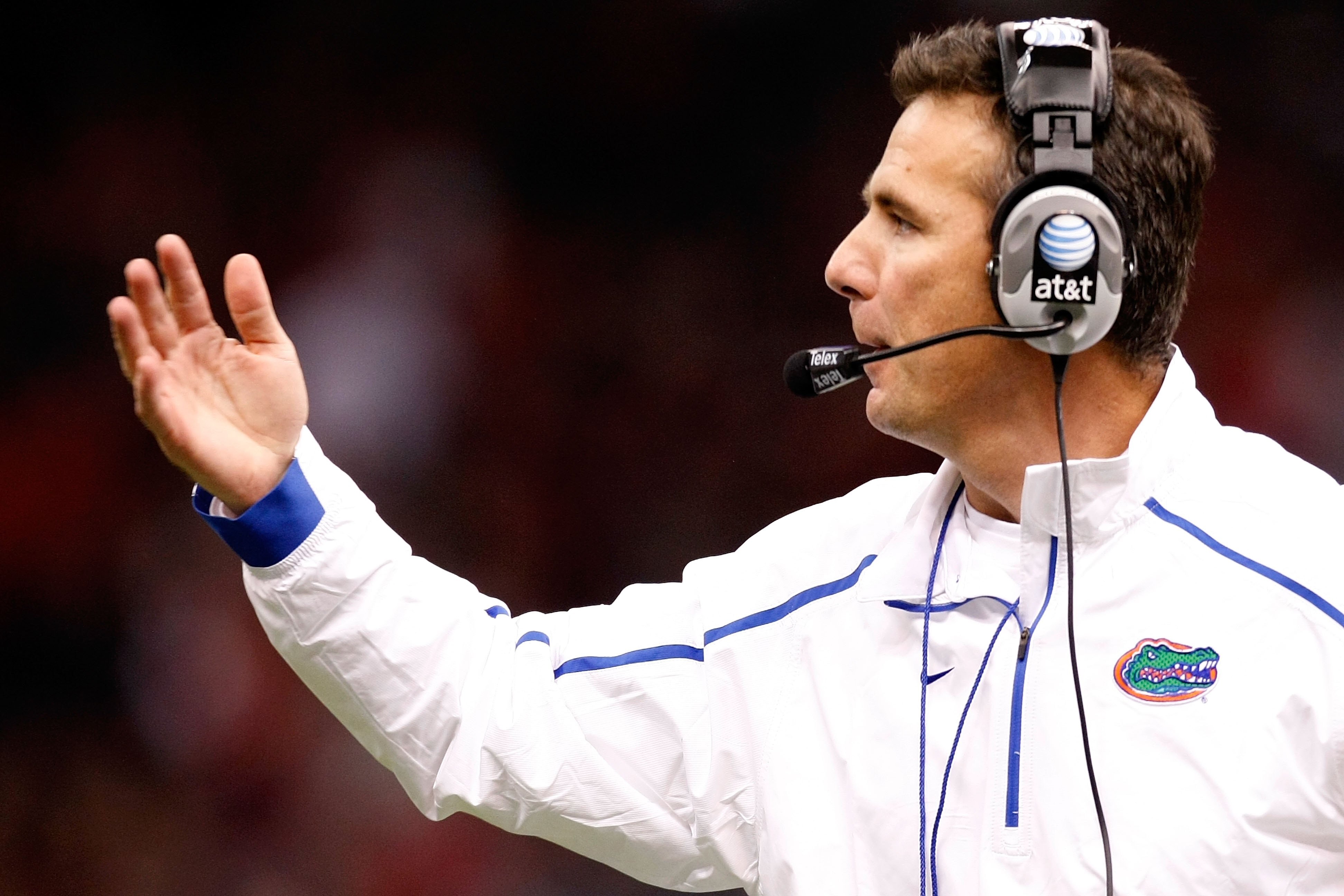NEW ORLEANS - JANUARY 01:  Head coach Urban Meyer of the Florida Gators stands on the sidelines during the Allstate Sugar Bowl against the Cincinnati Bearcats at the Louisana Superdome on January 1, 2010 in New Orleans, Louisiana.  (Photo by Kevin C. Cox/