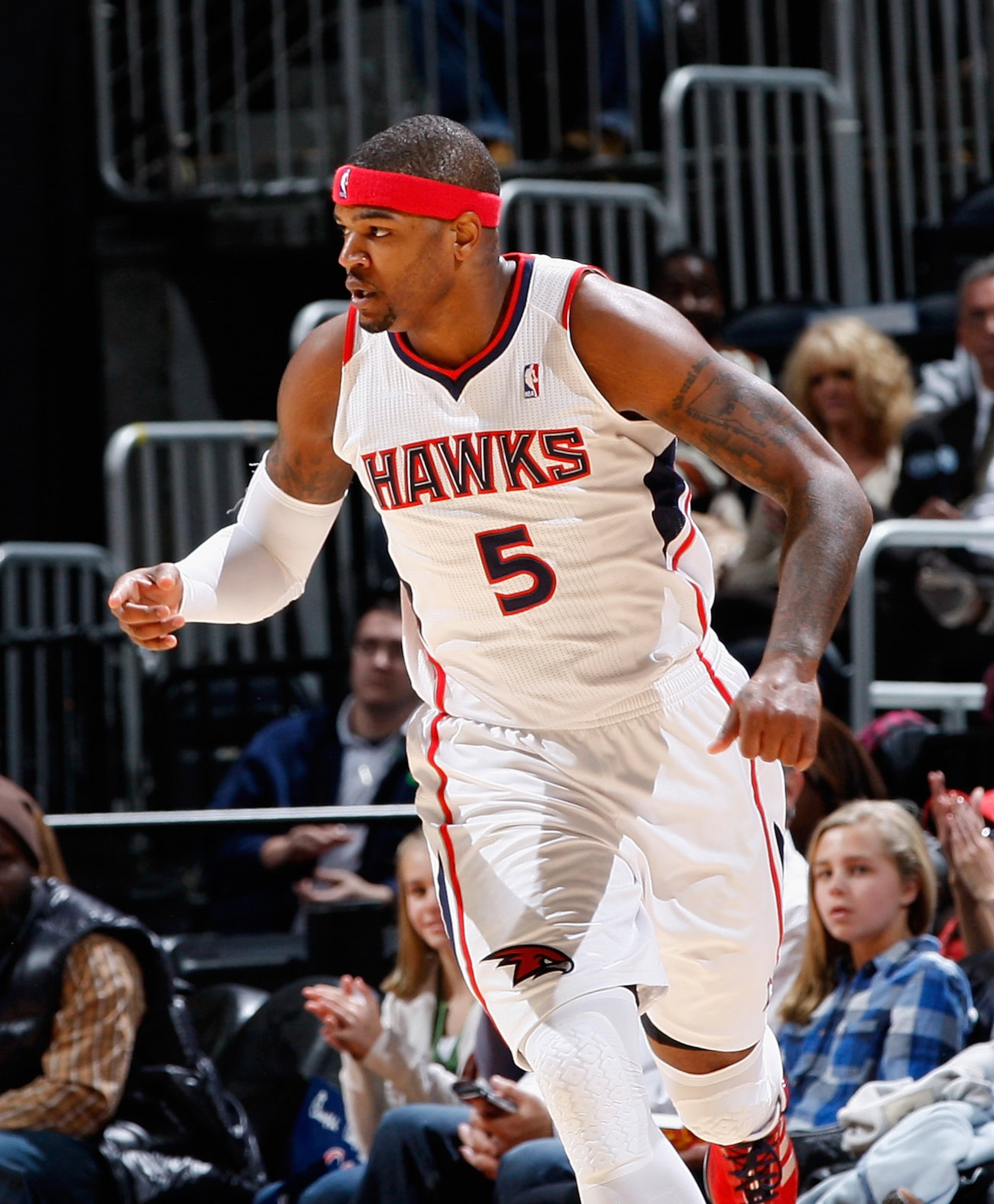 ATLANTA, GA - DECEMBER 11:  Josh Smith #5 of the Atlanta Hawks against the Indiana Pacers at Philips Arena on December 11, 2010 in Atlanta, Georgia.  NOTE TO USER: User expressly acknowledges and agrees that, by downloading and/or using this Photograph, u