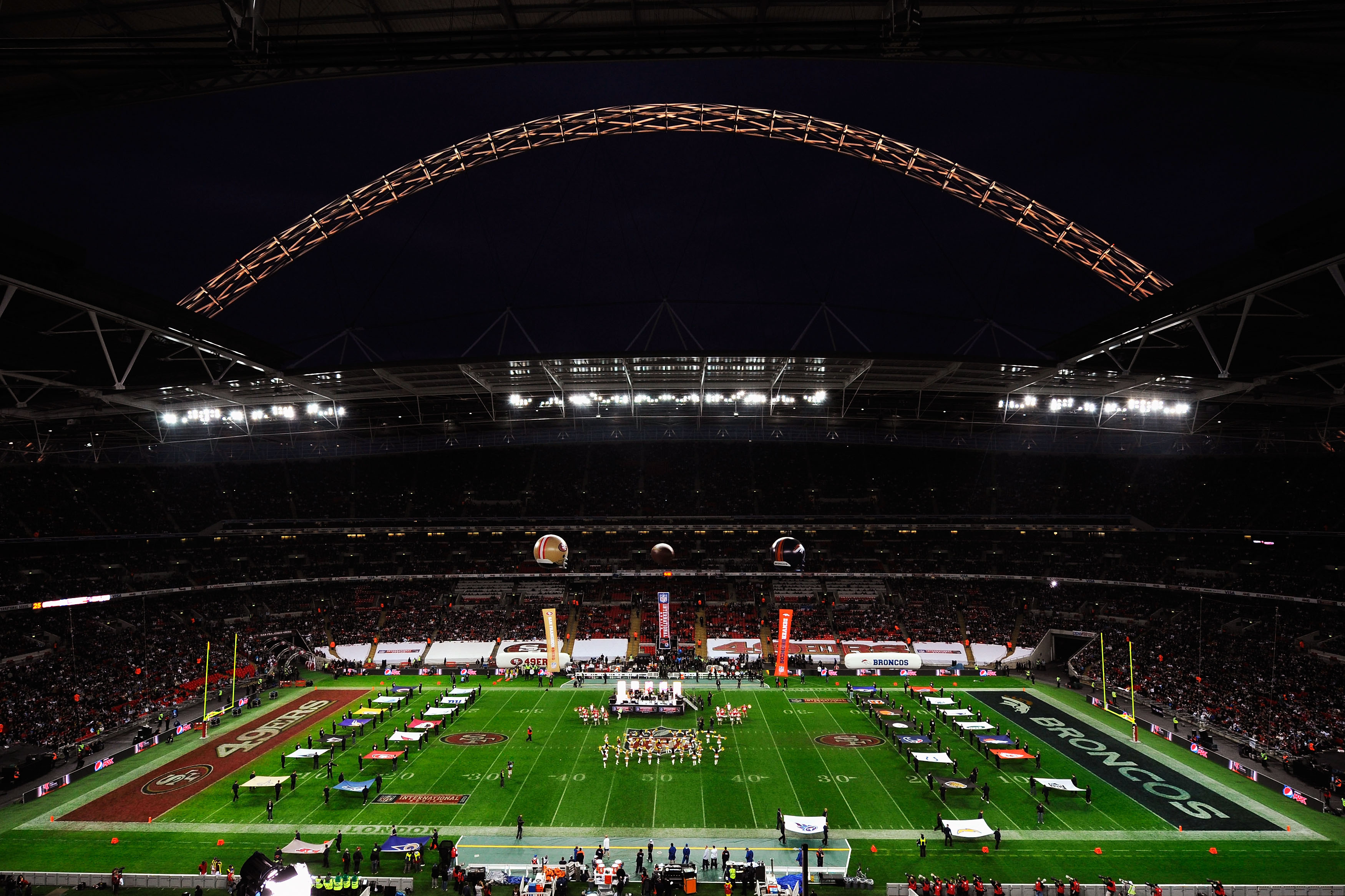 LONDON, ENGLAND - OCTOBER 31:  A general view before the NFL International Series match between Denver Broncos and San Francisco 49ers at Wembley Stadium on October 31, 2010 in London, England. This is the fourth occasion where a regular season NFL match