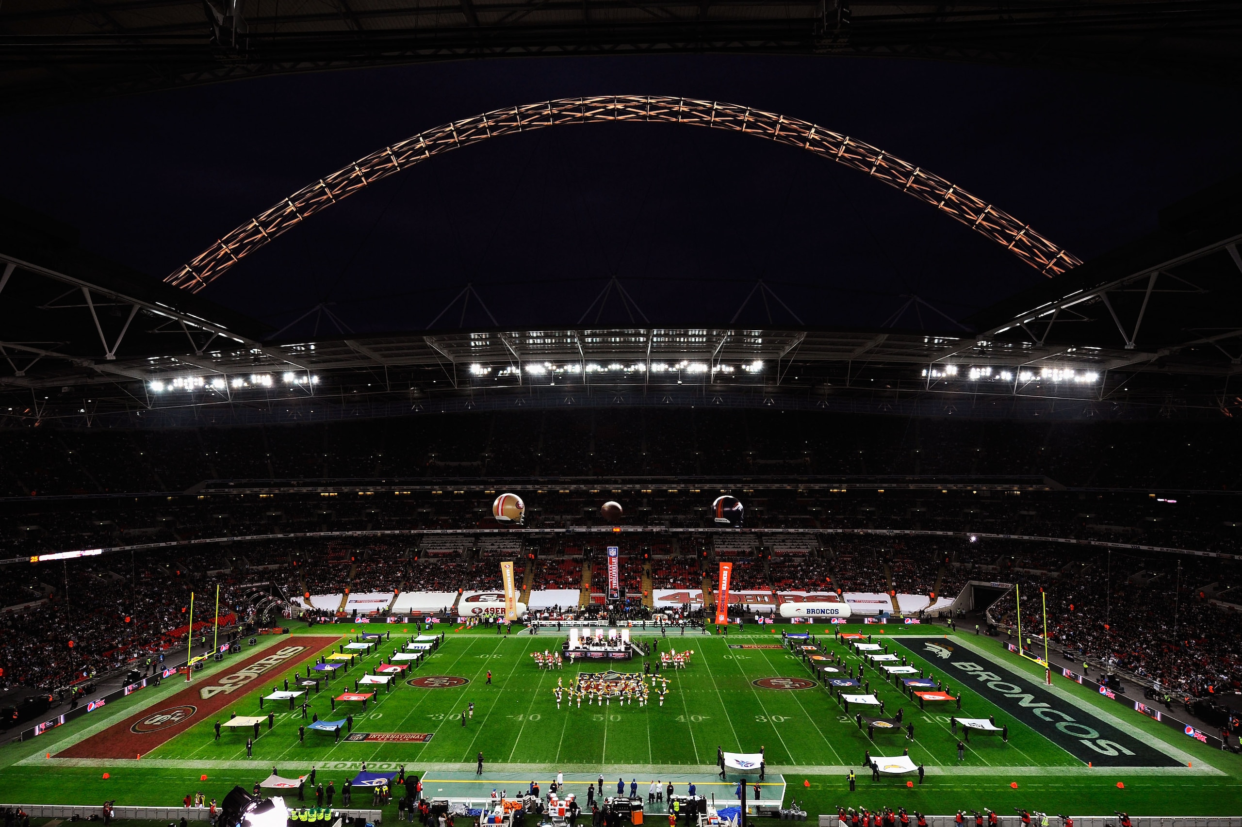 LONDON, ENGLAND - OCTOBER 31:  A general view before the NFL International Series match between Denver Broncos and San Francisco 49ers at Wembley Stadium on October 31, 2010 in London, England. This is the fourth occasion where a regular season NFL match