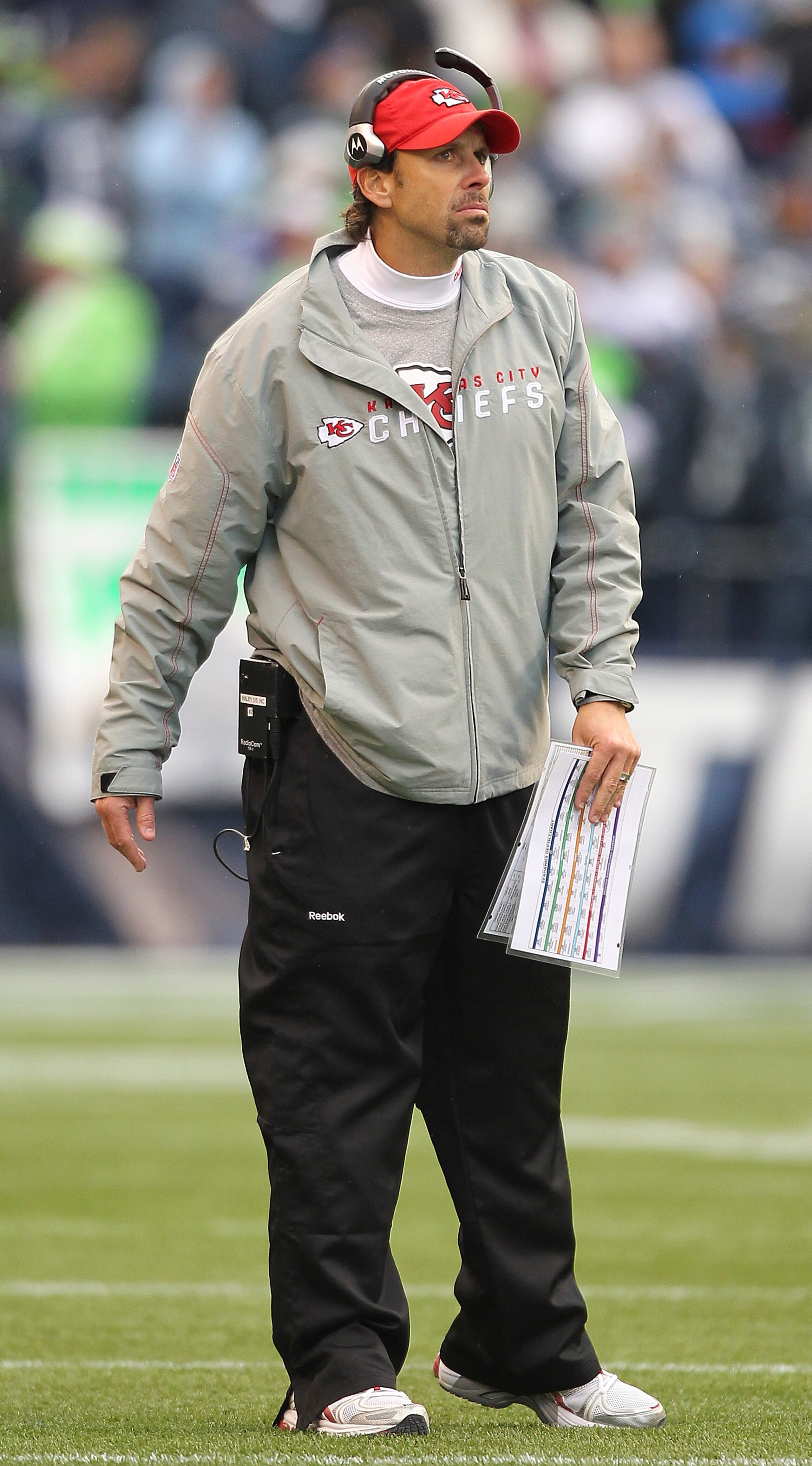 SEATTLE - NOVEMBER 28:  Head coach Todd Haley of the Kansas City Chiefs looks on during the game against the Seattle Seahawks at Qwest Field on November 28, 2010 in Seattle, Washington. The Chiefs defeated the Seahawks 42-24. (Photo by Otto Greule Jr/Gett