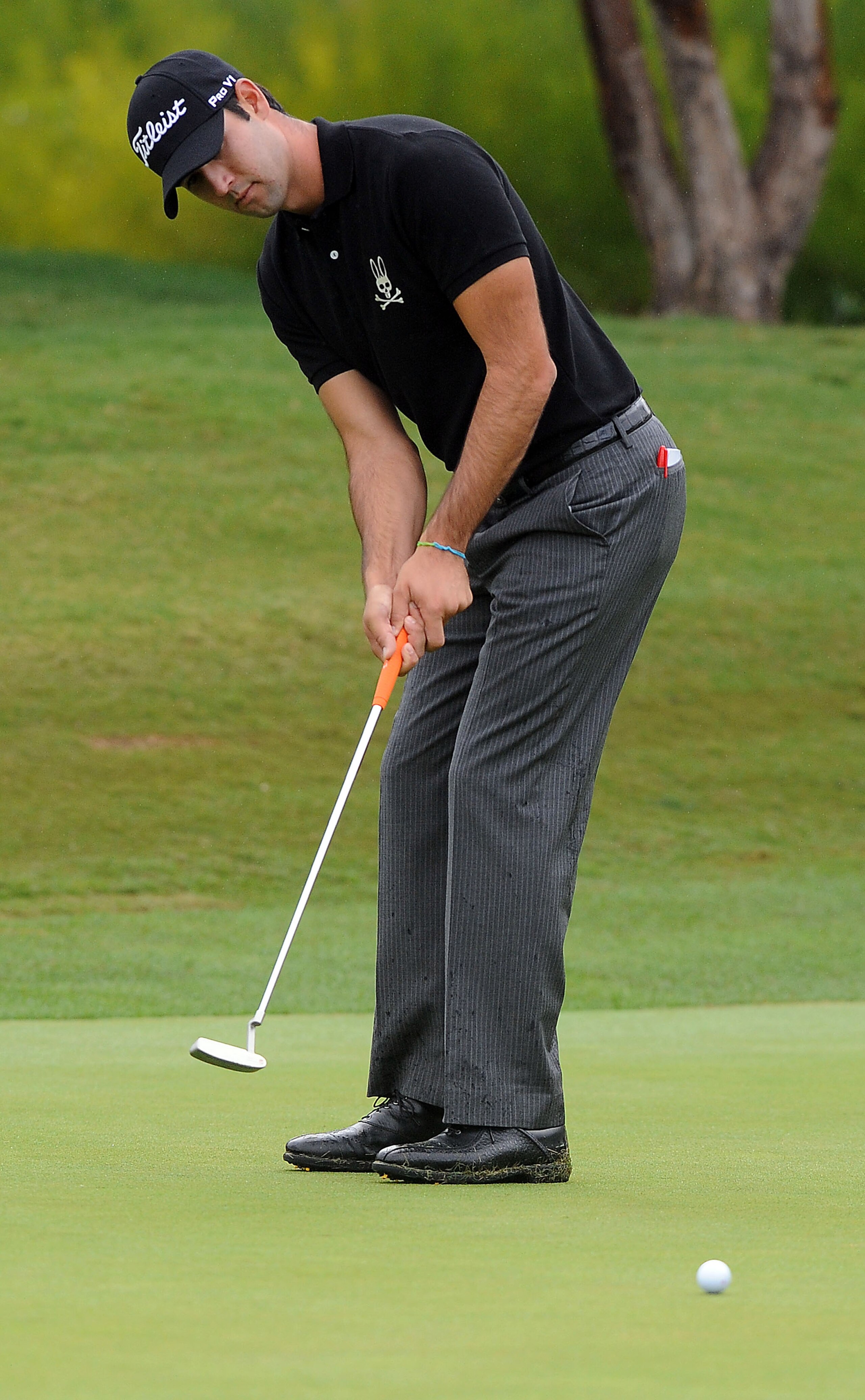 LAS VEGAS, NV - OCTOBER 22: Cameron Tringale hits his putt on the 7th hole during the second round of the Justin Timberlake Shriners Hospitals for Children Open on October 22, 2010 in Las Vegas, Nevada. (Photo by Steve Dykes/Getty Images)