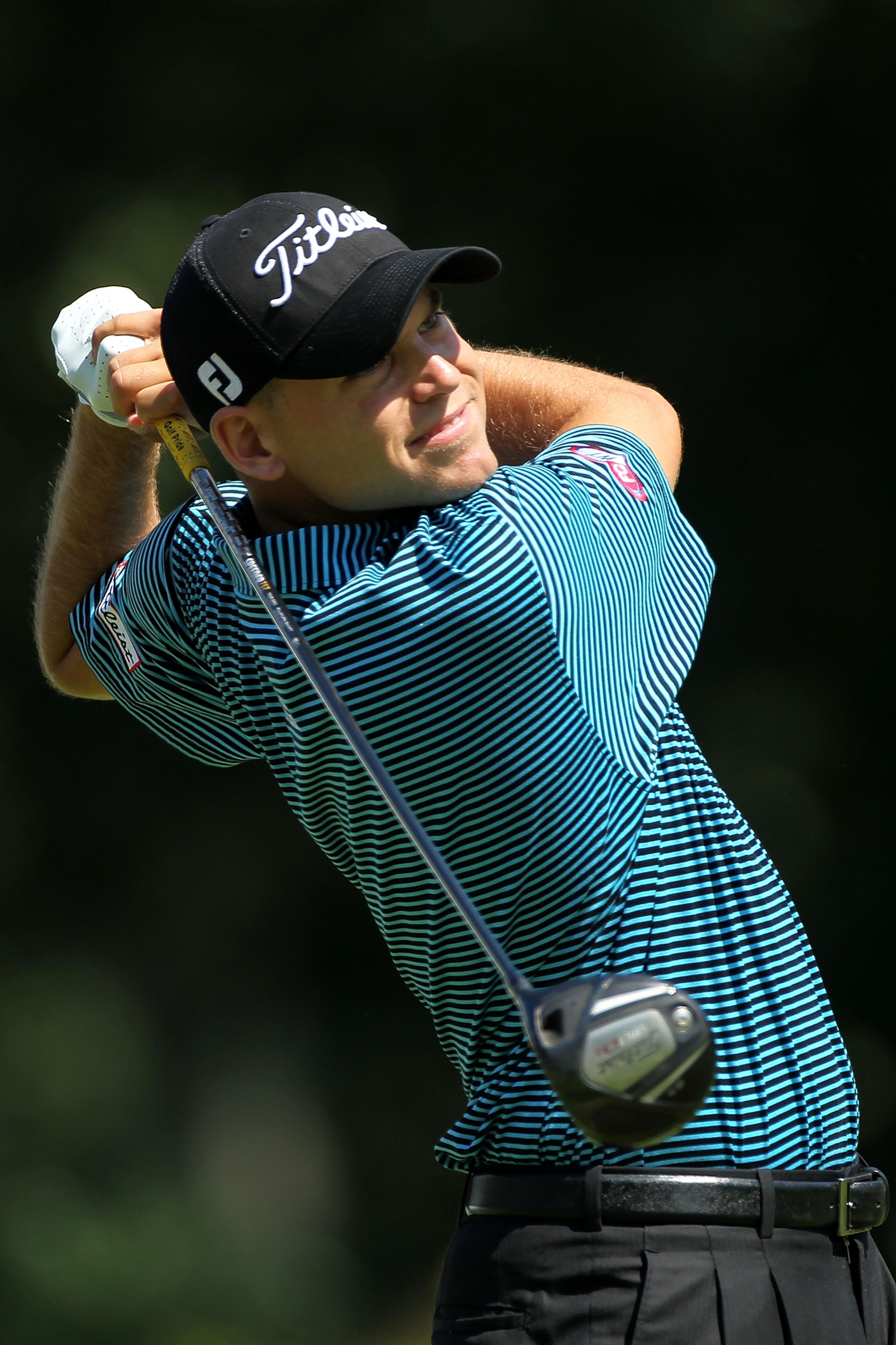 PARAMUS, NJ - AUGUST 26:  Bill Haas watches his tee shot on the 12th hole during the first round of The Barclays at the Ridgewood Country Club on August 26, 2010 in Paramus, New Jersey.  (Photo by Hunter Martin/Getty Images)