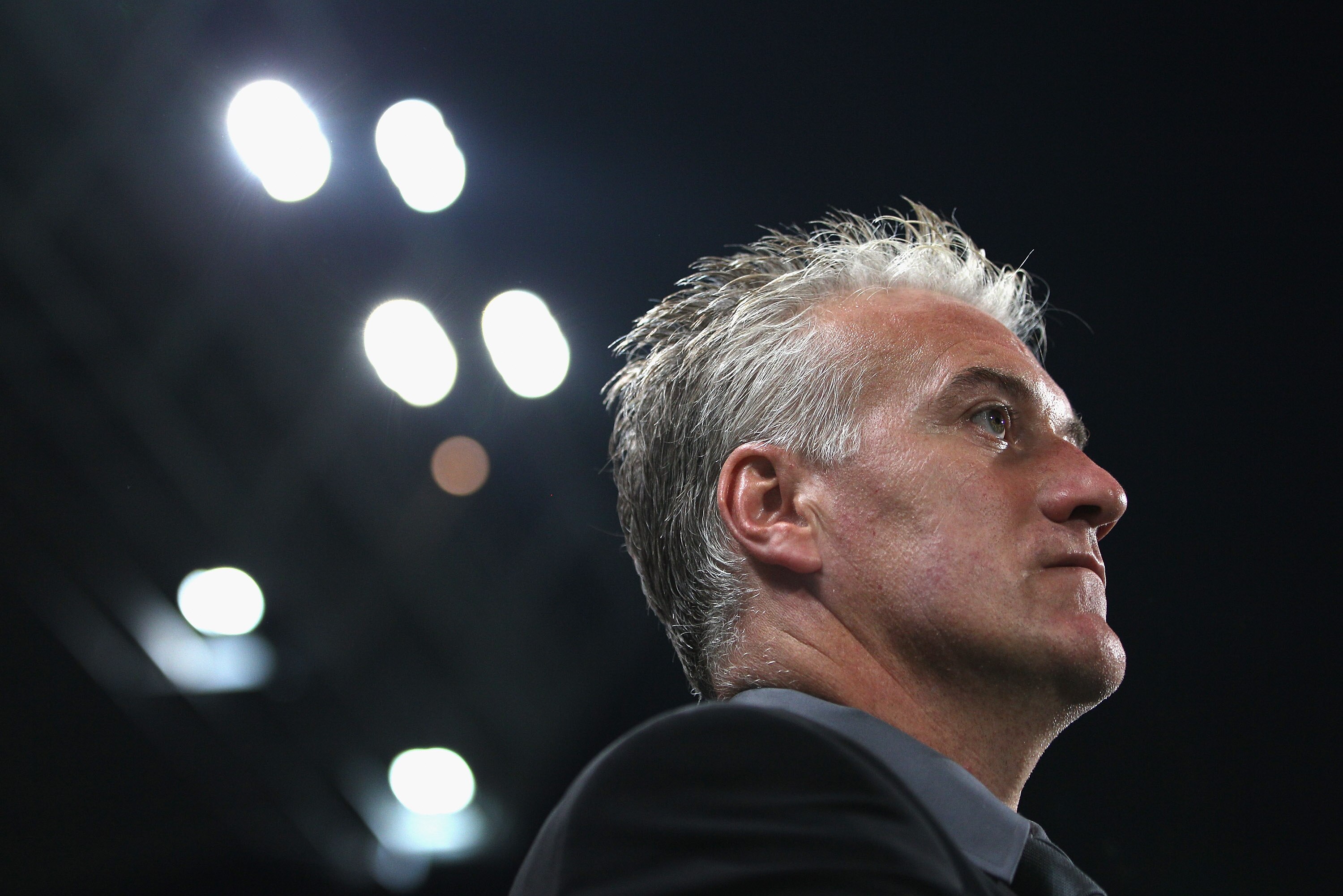 MARSEILLE, FRANCE - SEPTEMBER 15: Didier Deschamps coach of Marseille during the UEFA Champions League Group F match between Olympique Marseille and Spartak Moscow at the Stade Velodrome on September 15, 2010 in Marseille, France.  (Photo by Michael Steel