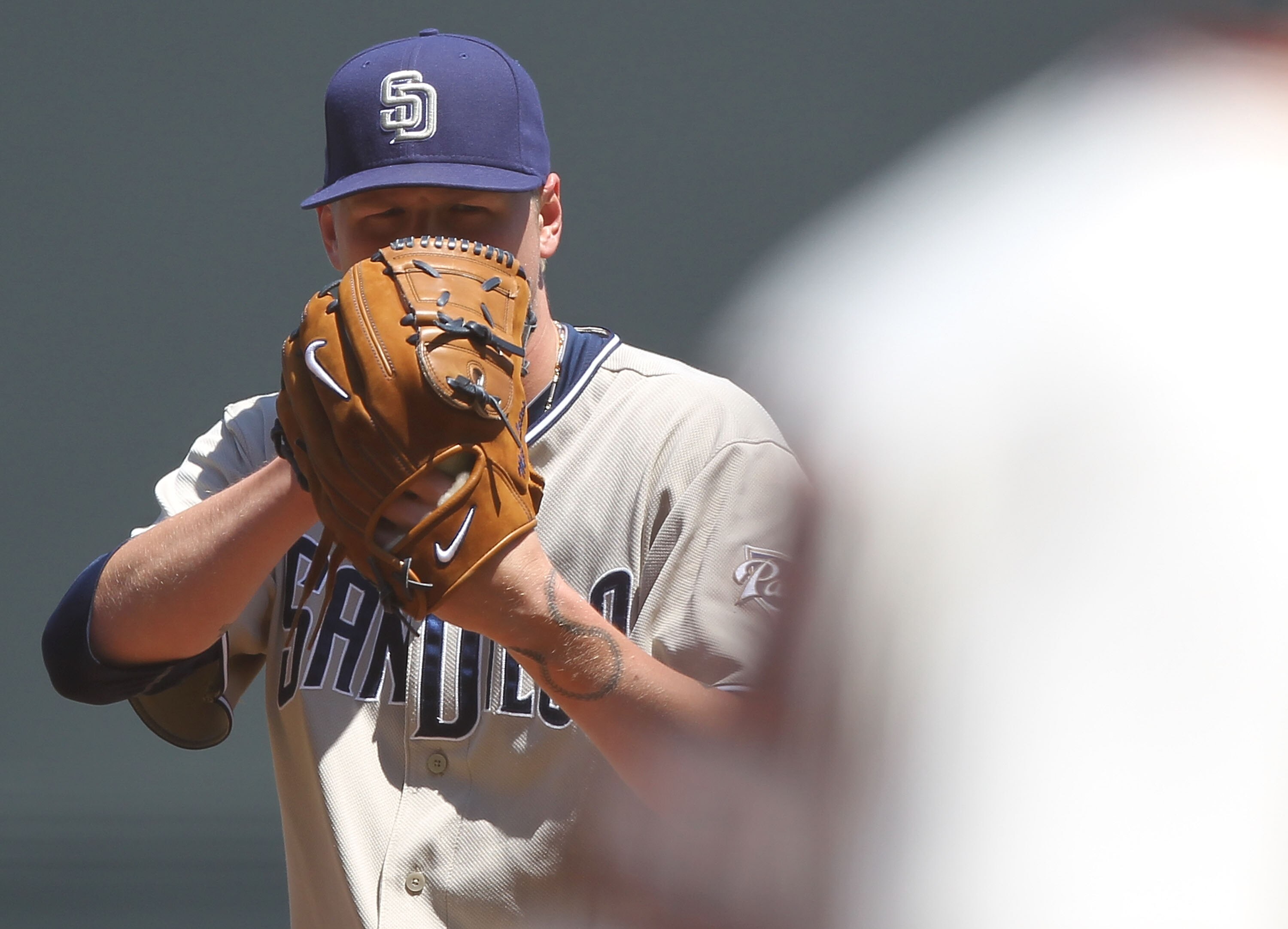 SAN FRANCISCO - MAY 13:  Mat Latos #38 of the San Diego Padres pitches against the San Francisco Giants during an MLB game at AT&T Park on May 13, 2010 in San Francisco, California.  (Photo by Jed Jacobsohn/Getty Images)